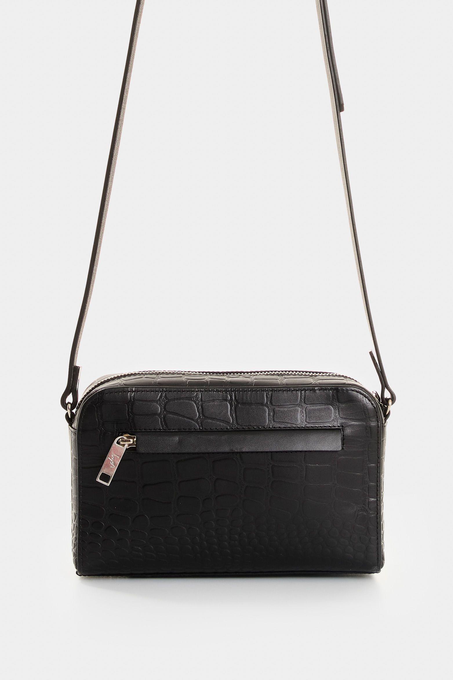 Vélez Bandolera De Cuero Grabado Para Mujer Verona Negro-2