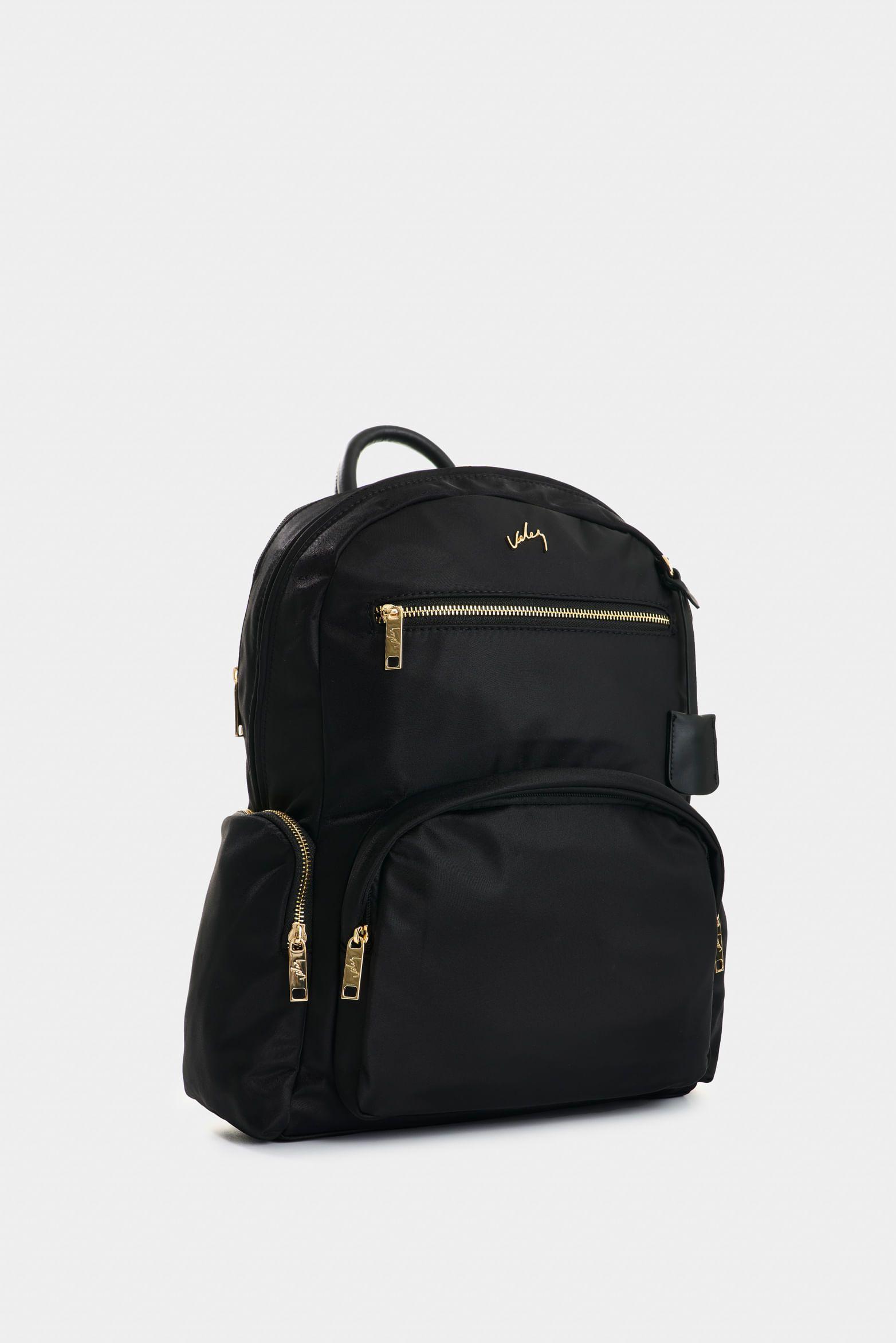 Vélez Mochila Charlotte En Lona Para Mujer Casual Negro-1