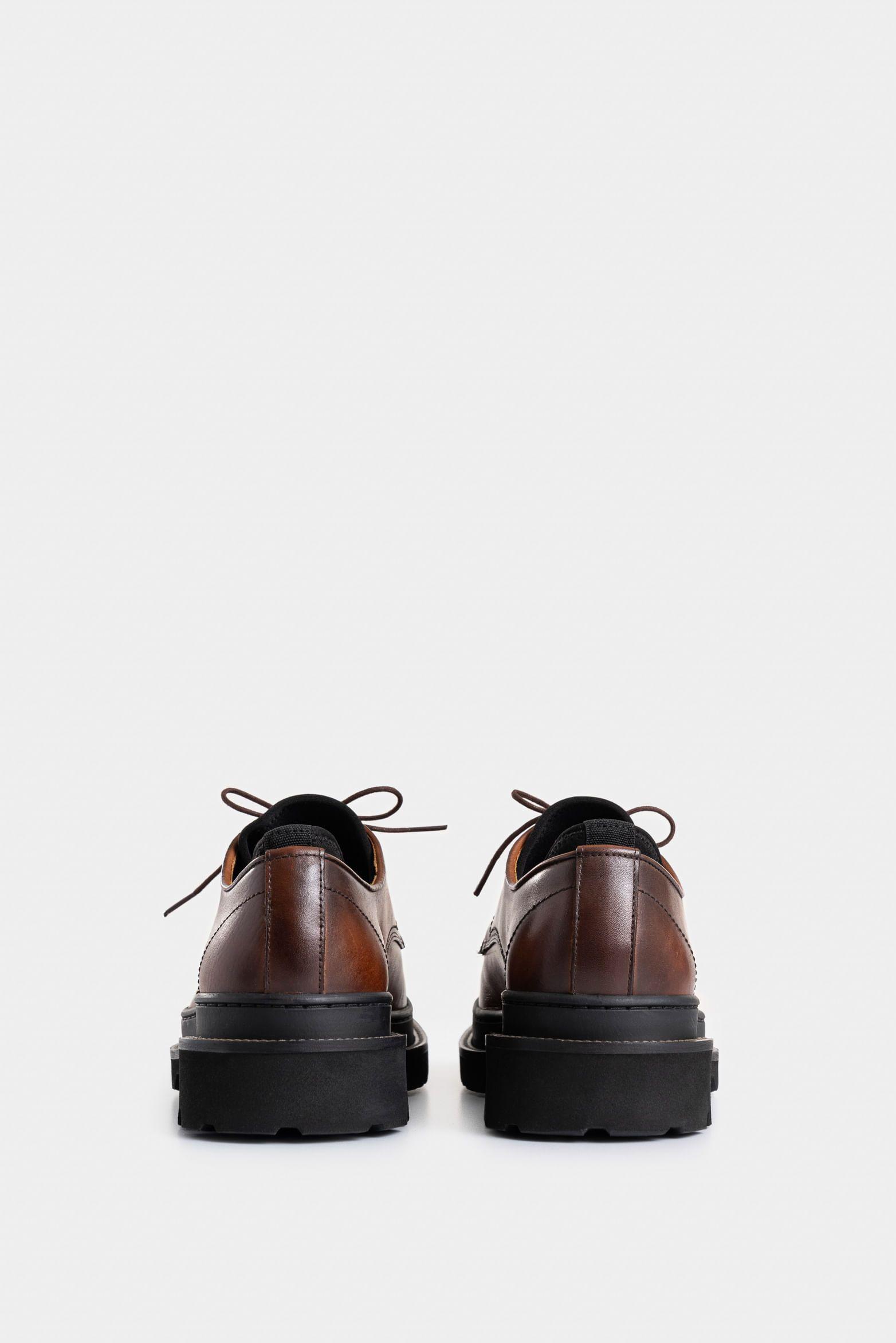 Vélez Zapato De Cordón Hoggar Hombre Acabado Artesanal Miel-2