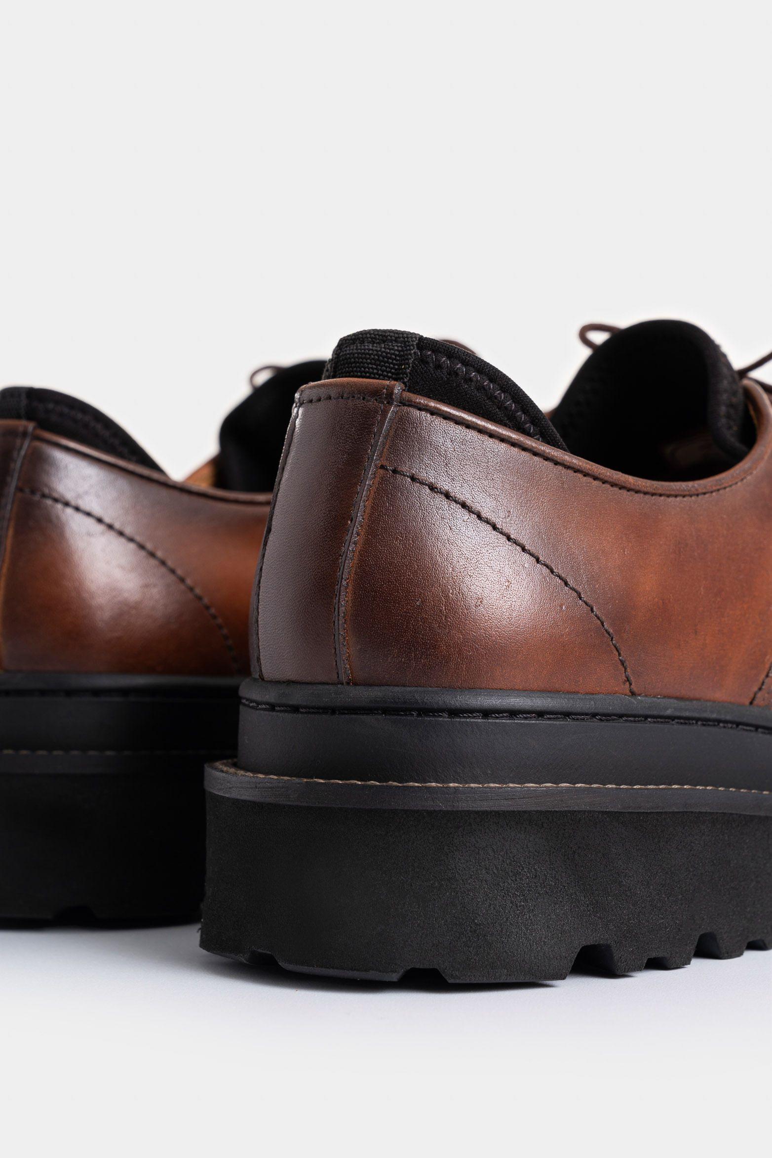 Vélez Zapato De Cordón Hoggar Hombre Acabado Artesanal Miel-4