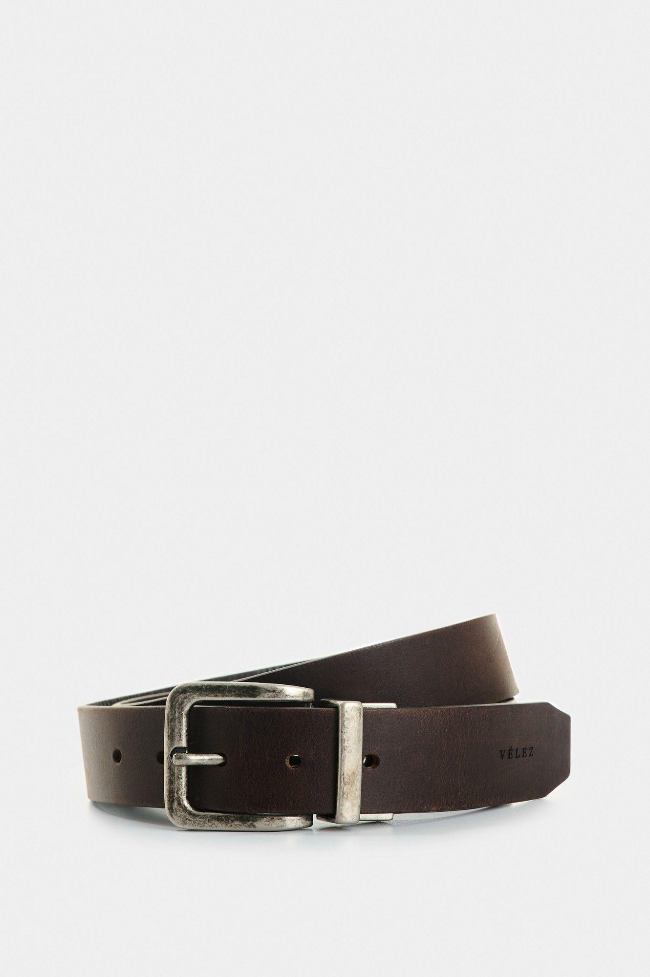 Vélez Cinturón Doble Faz Cuero Hombre Efos Café-0