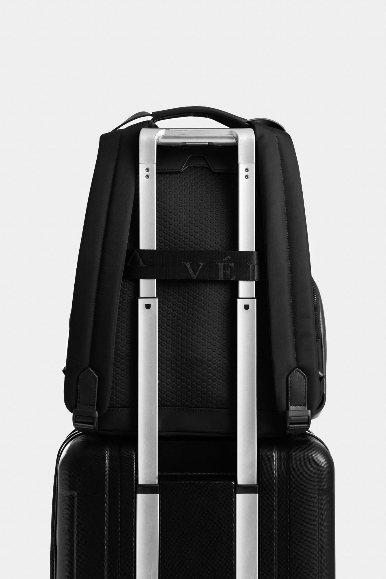 Vélez Mochila Caval Lona Y Cuero Hombre Confort Negro-2