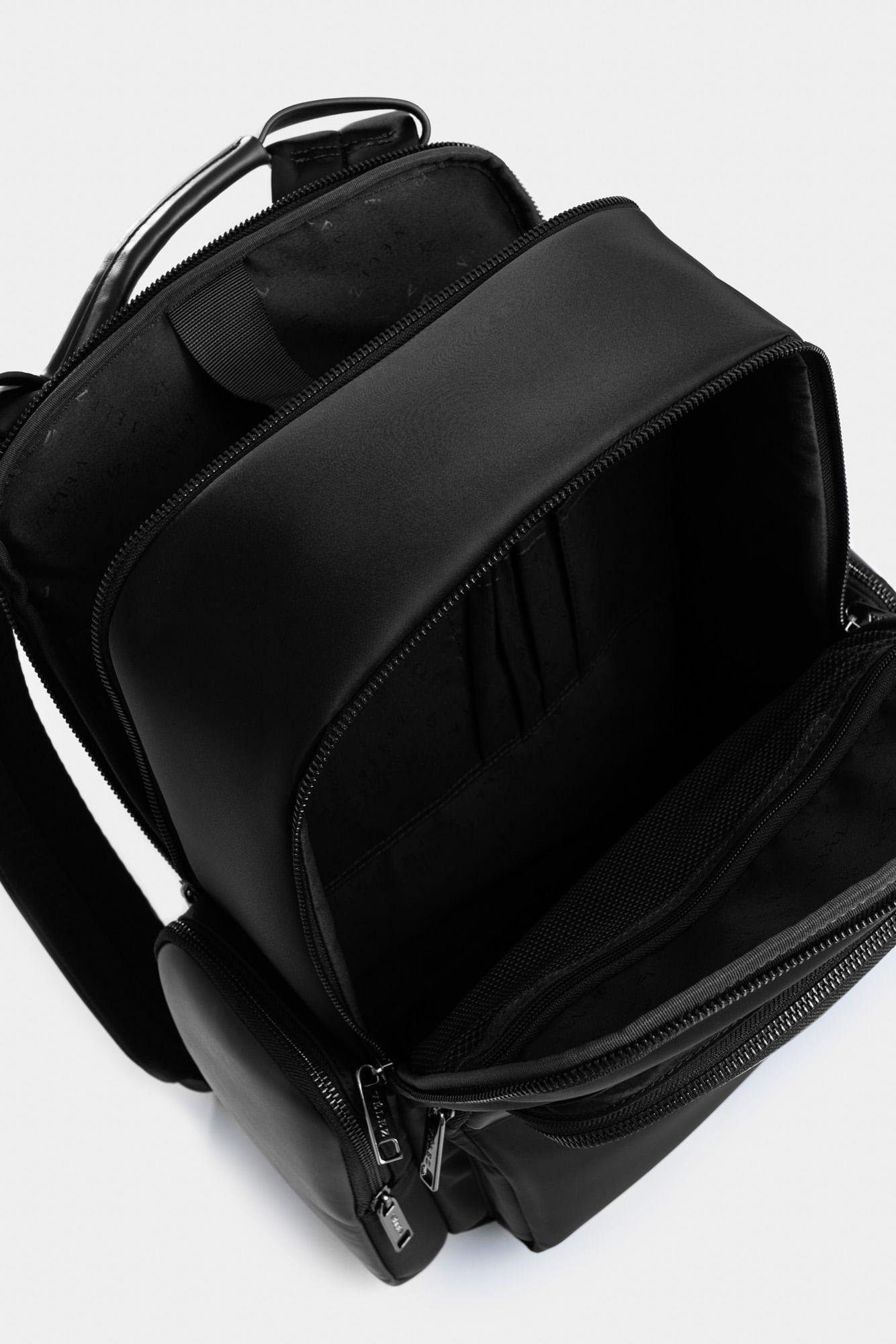 Vélez Mochila Caval Lona Y Cuero Hombre Confort Negro-4