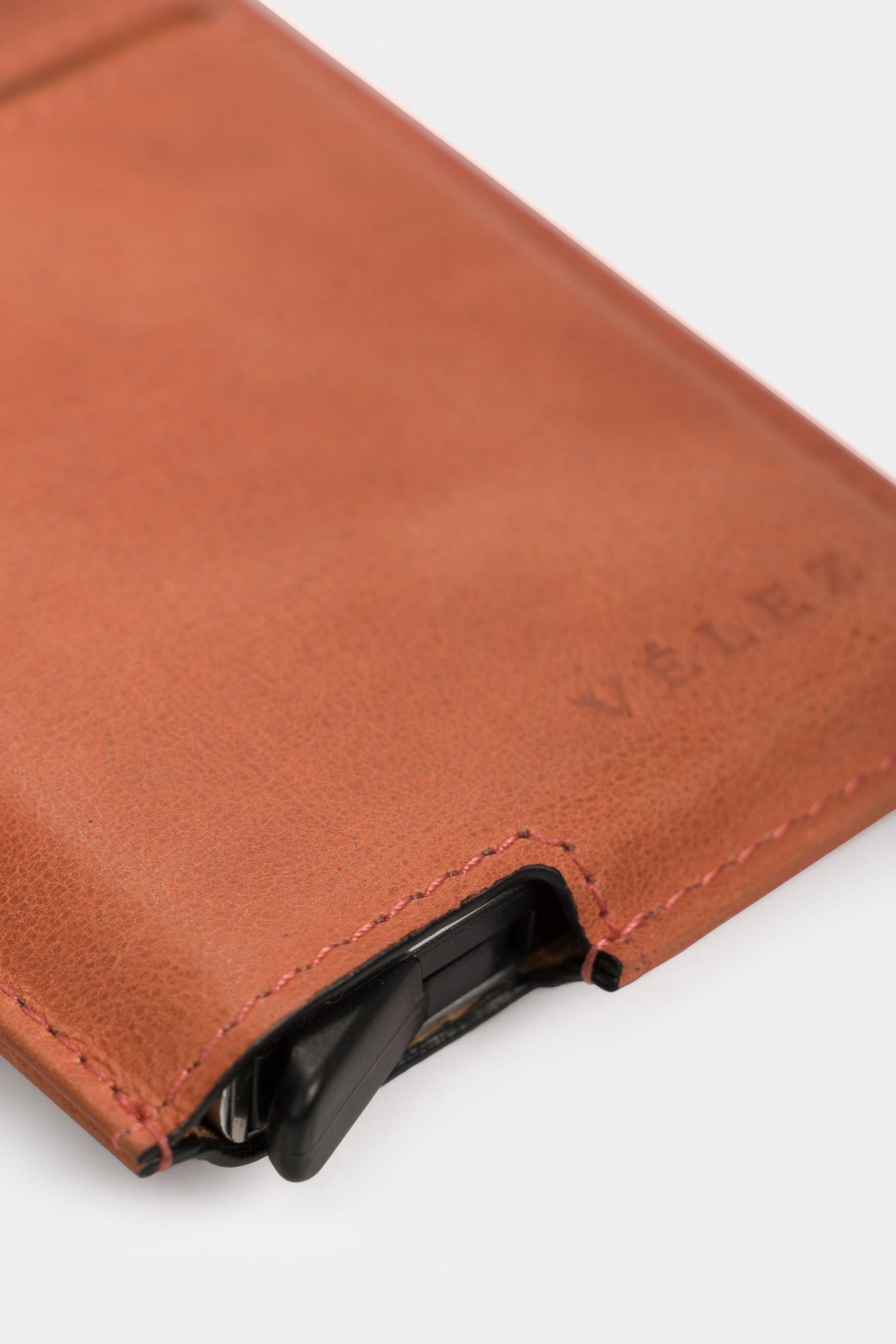 Vélez Porta Documentos De Cuero Miniwallet Naranja-3