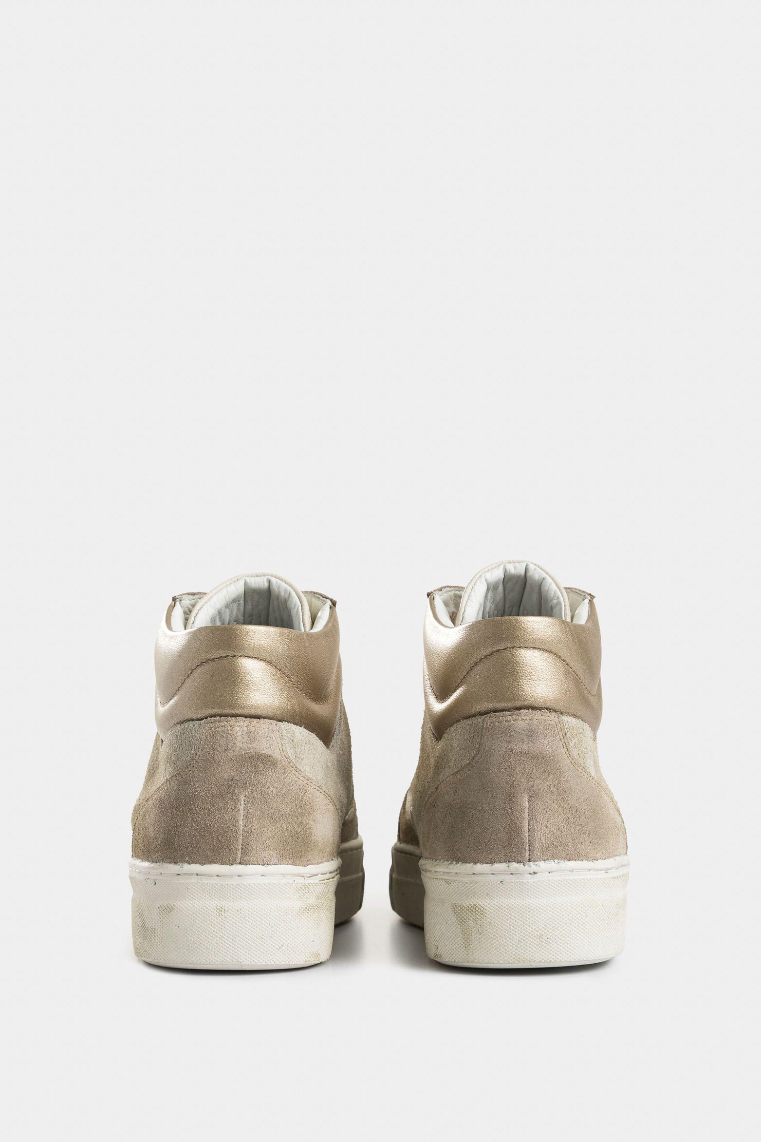 Tenis tipo bota Magena de cuero para mujer acabado vintage arena-2