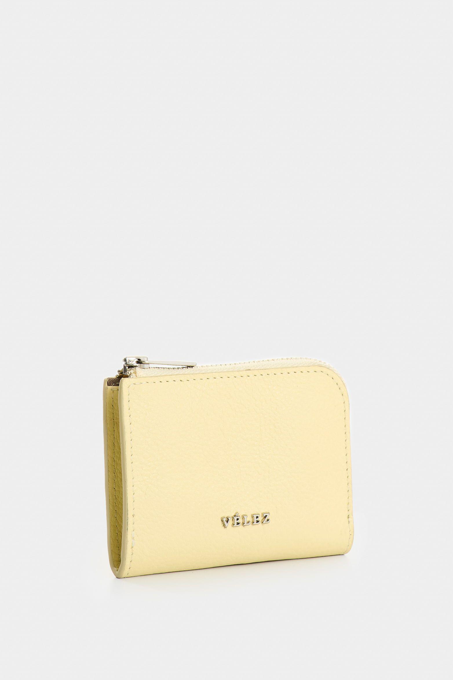 Vélez Porta Documentos Holy Cuero Mujer Cremallera Amarillo-1