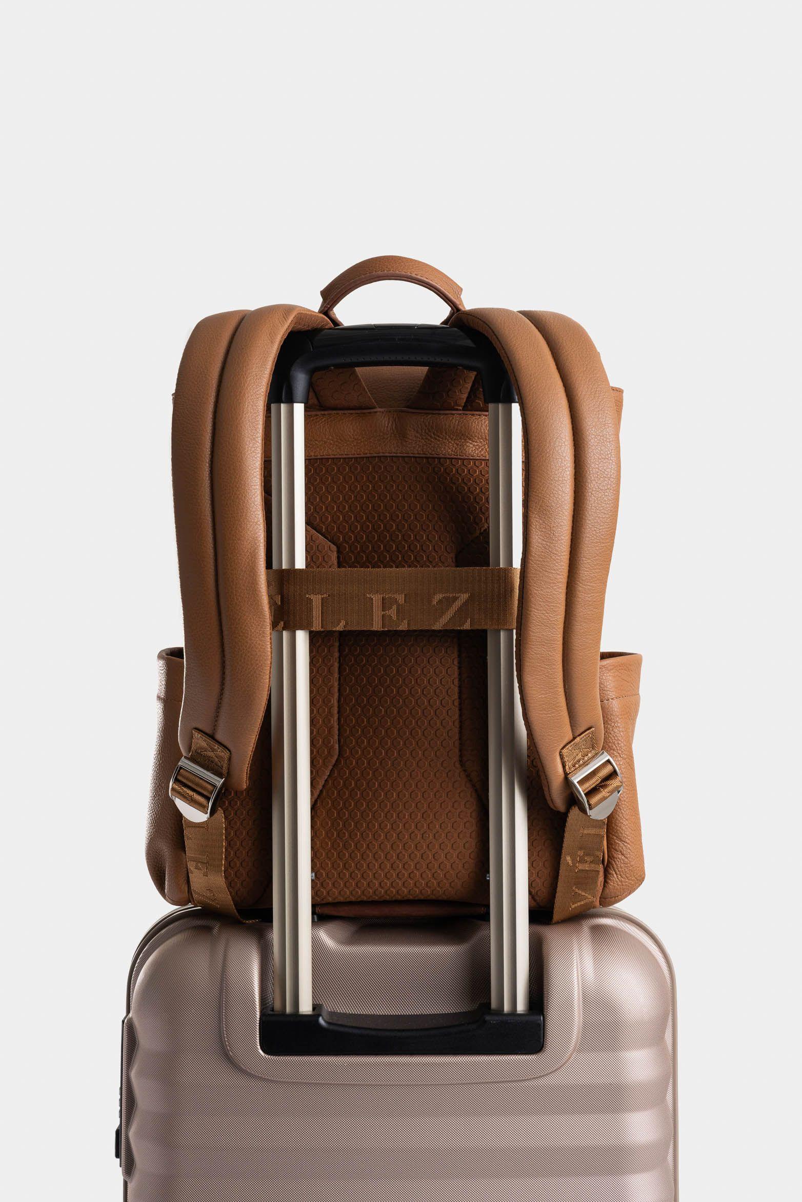 Morral Zermatt de cuero para mujer contemporáneo miel-2
