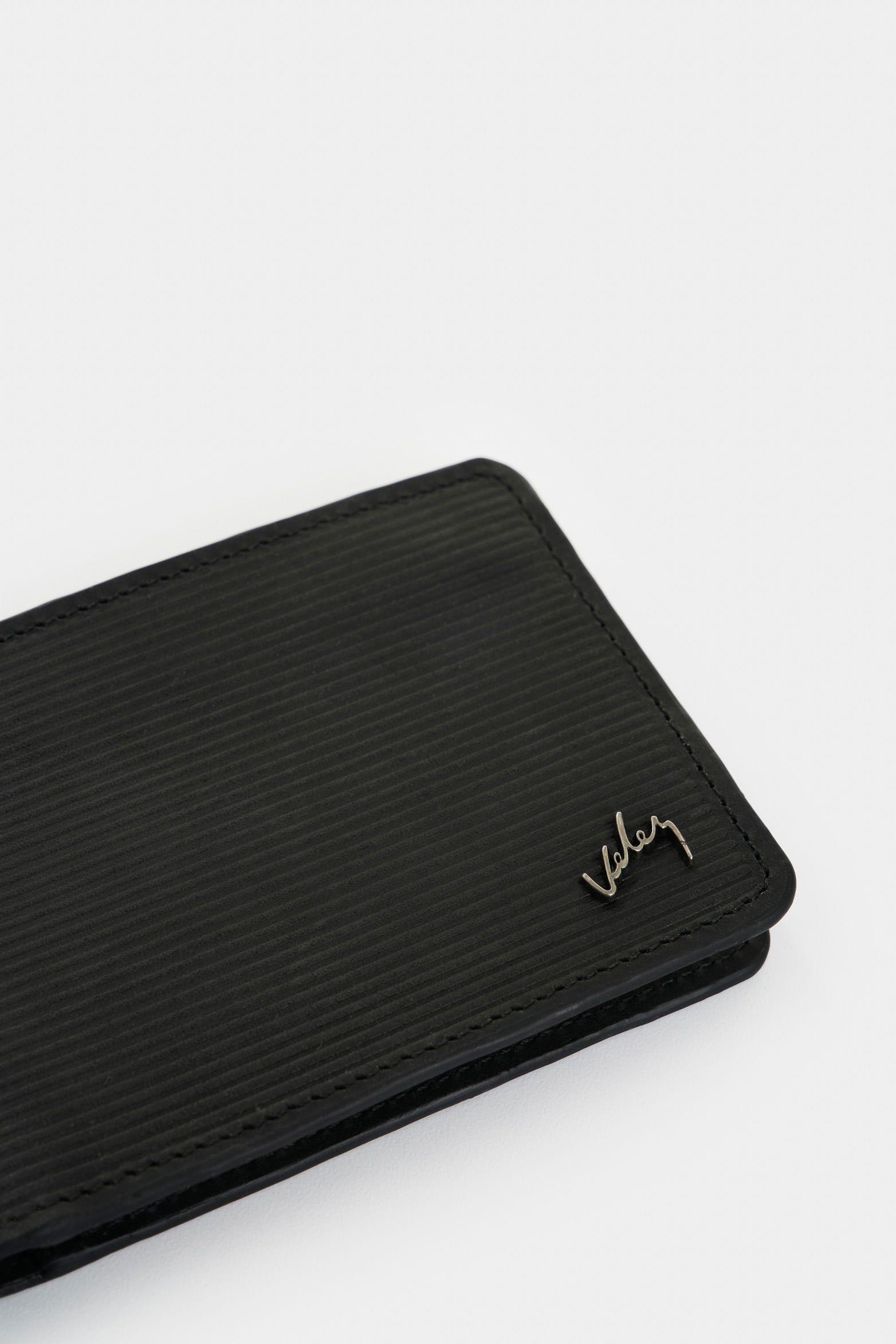 Vélez Billetera Vértice Cuero Hombre Placa Rayas Negro-3