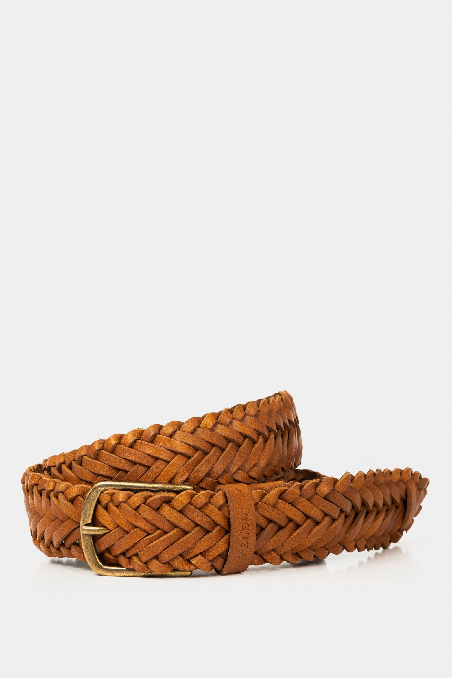 Vélez Cinturón Unifaz Giresun Cuero Hombre Artesanal Miel-0