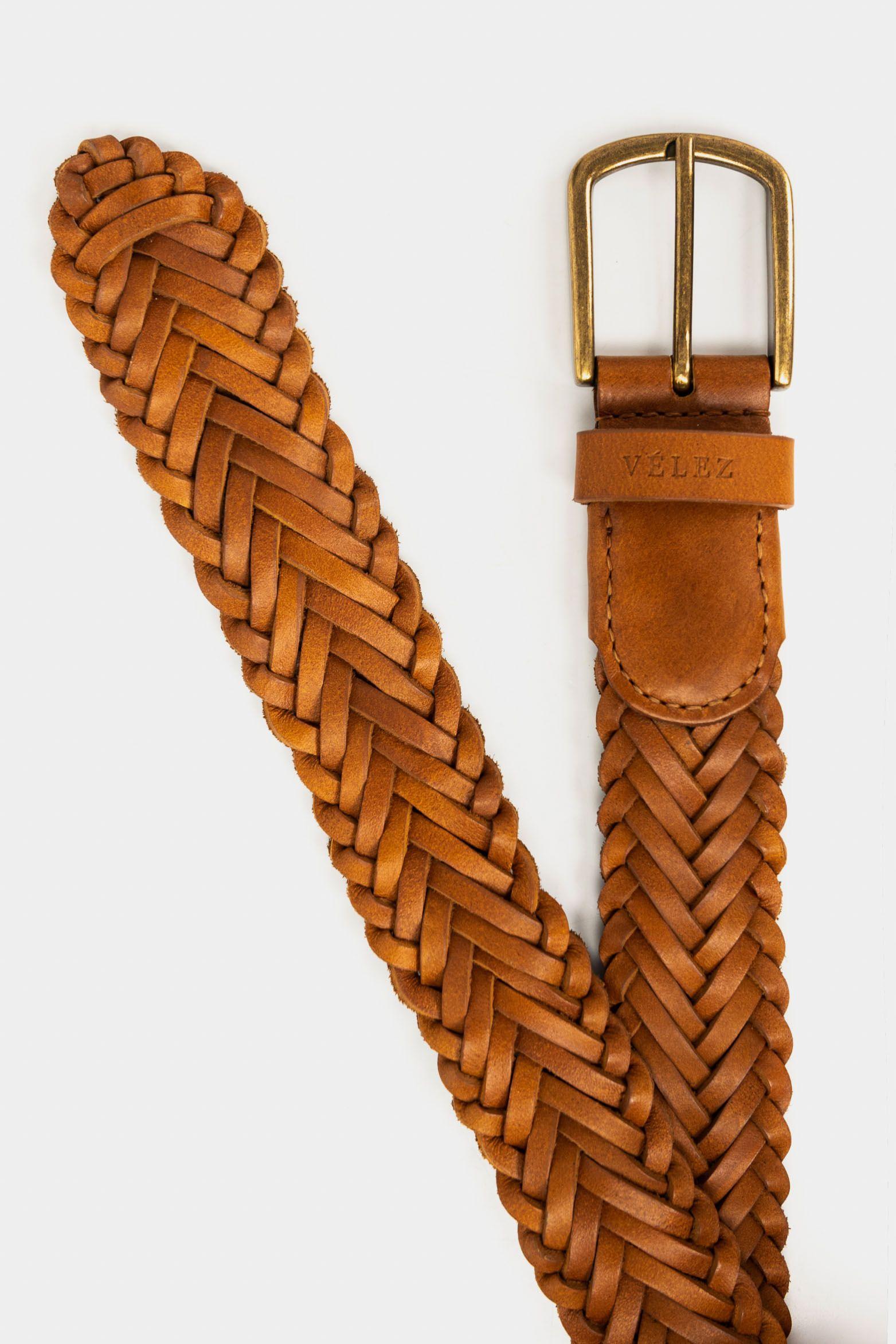 Vélez Cinturón Unifaz Giresun Cuero Hombre Artesanal Miel-1