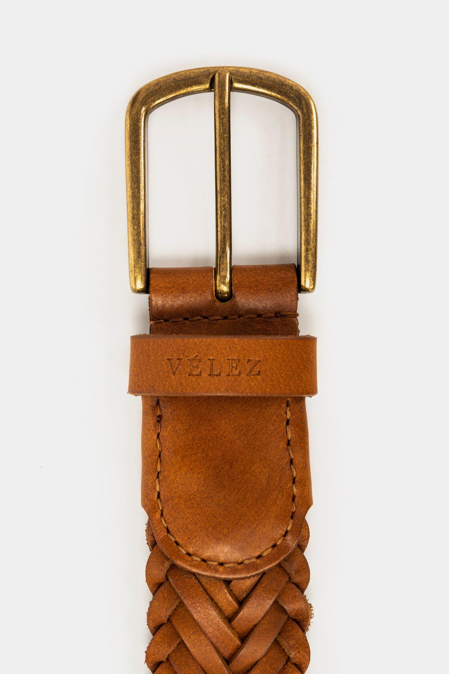 Vélez Cinturón Unifaz Giresun Cuero Hombre Artesanal Miel-2