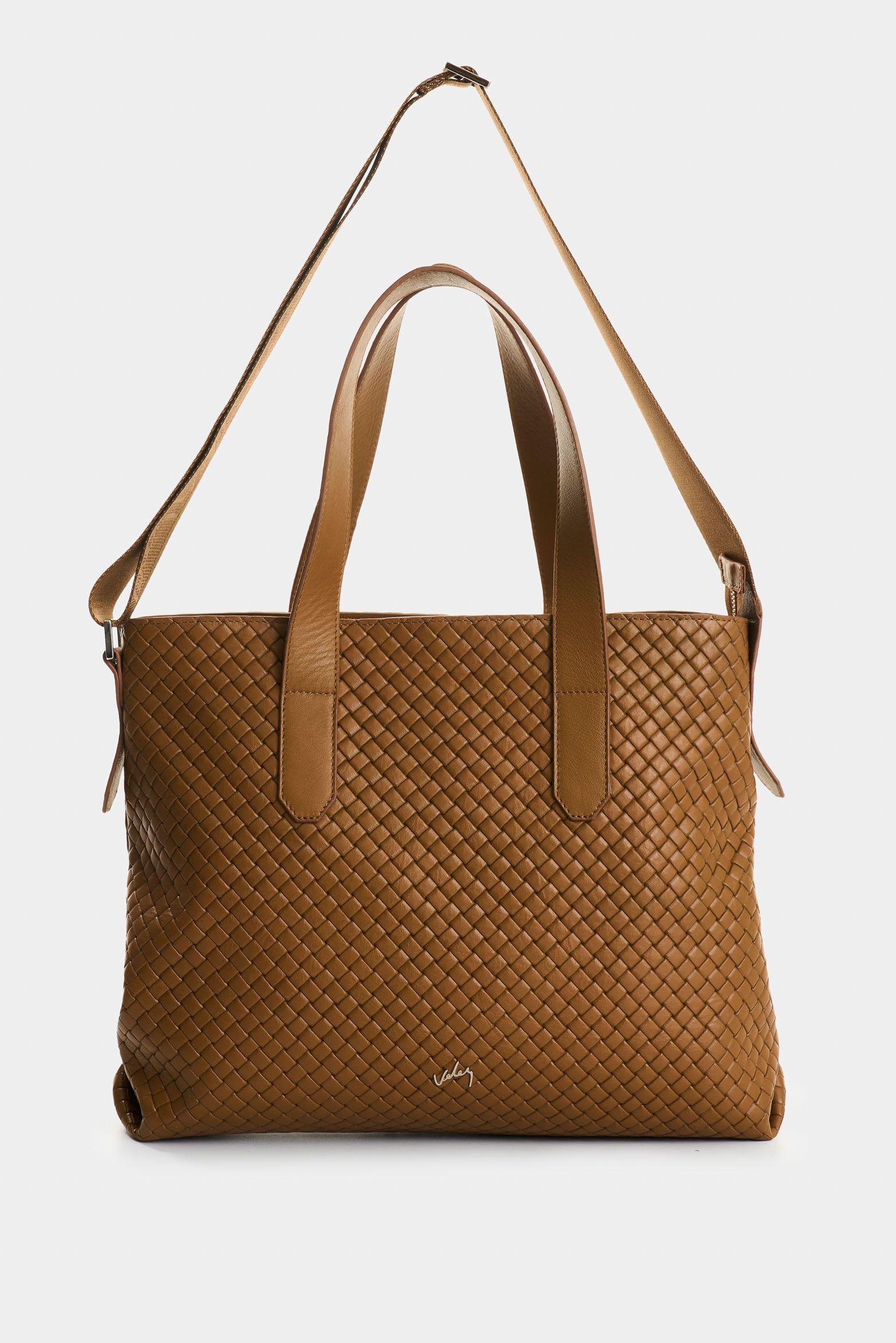 Vélez Shopping De Cuero Grabado Para Mujer Ocaso Miel-0