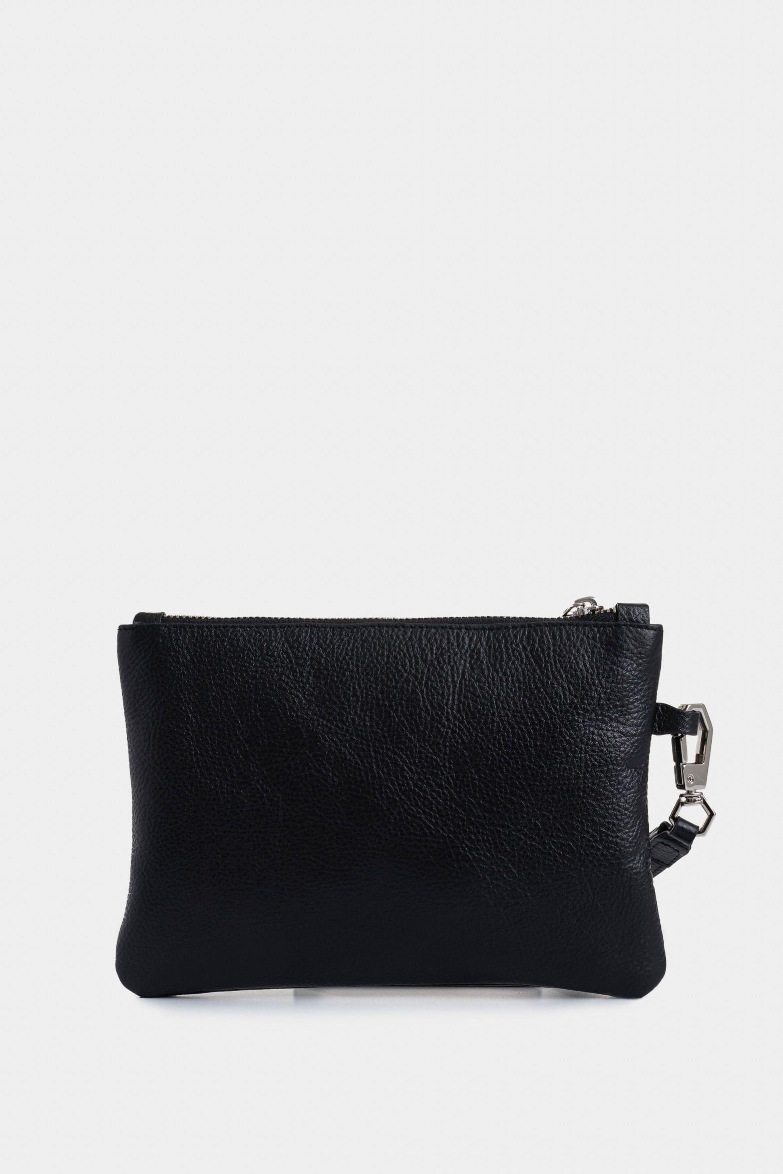 Cosmetiquera Storni de cuero para mujer manija removible negro-2