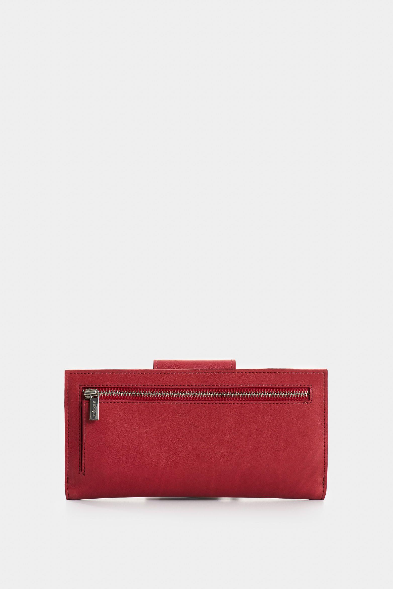 Vélez Billetera Porta Chequera De Cuero Para Mujer Jade Rojo-2