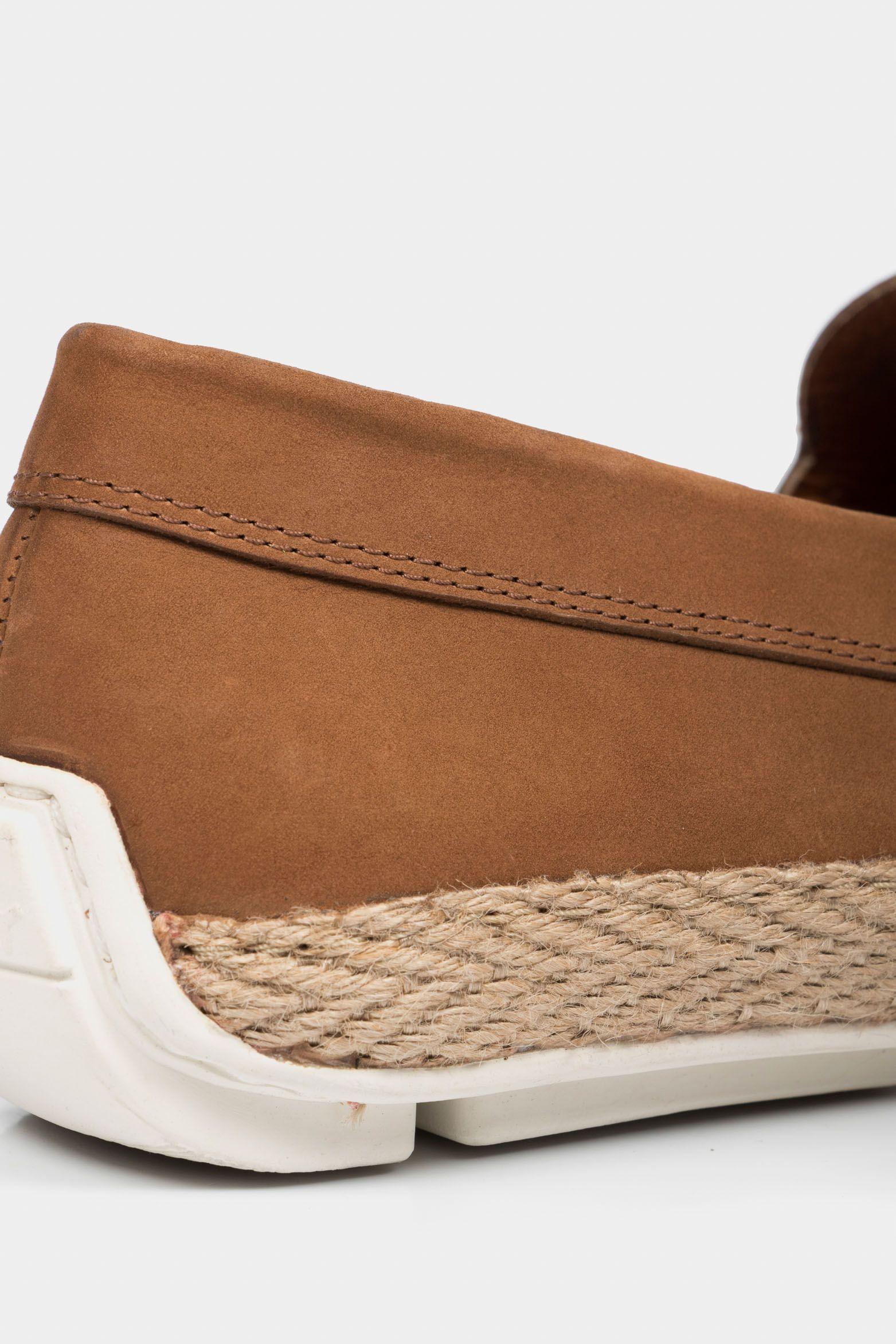 Vélez Mocasín Casuales De Cuero Hombre Inserto Yute Miel-4