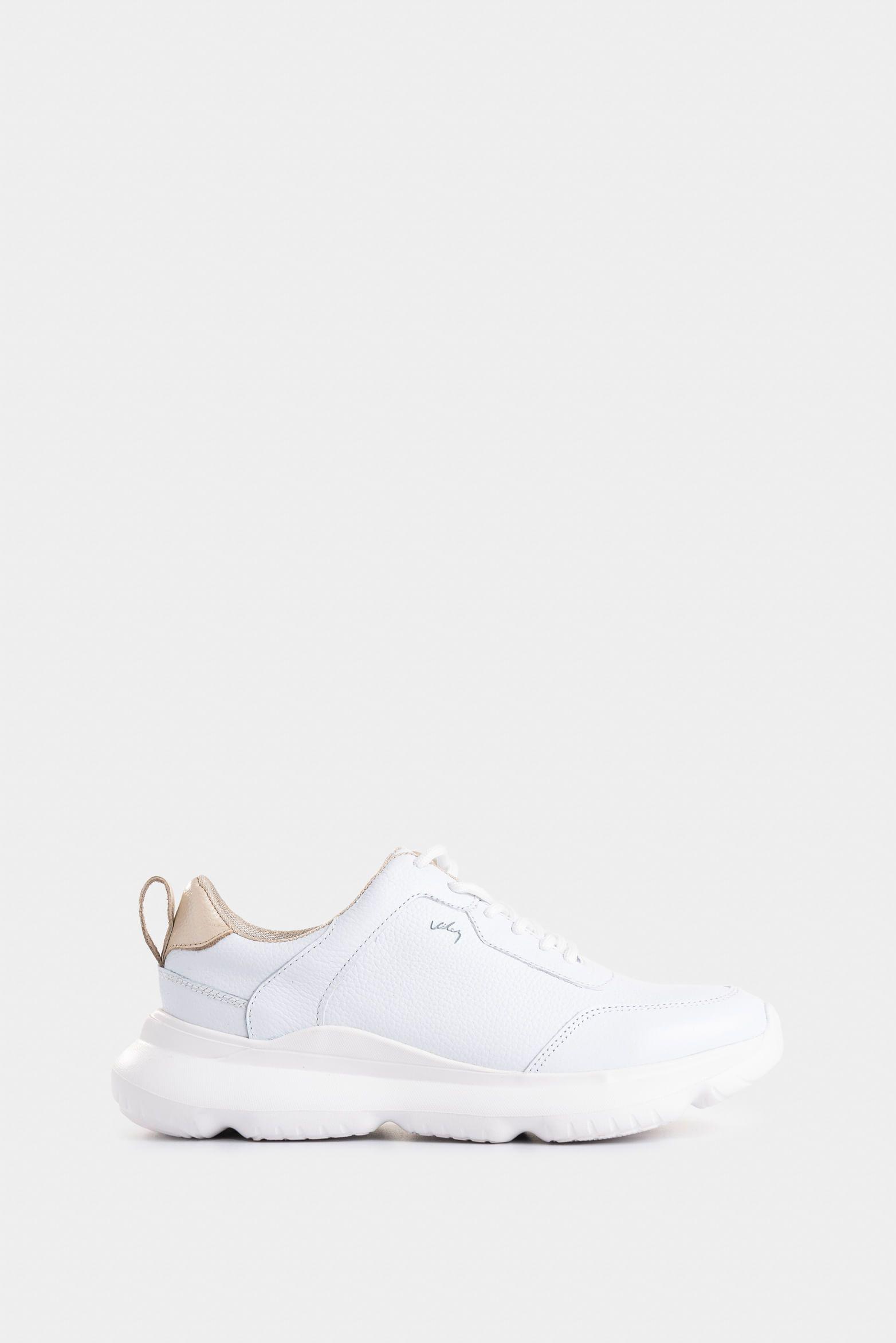 Tenis Mori 3 de cuero para mujer silueta deportiva blanco-0