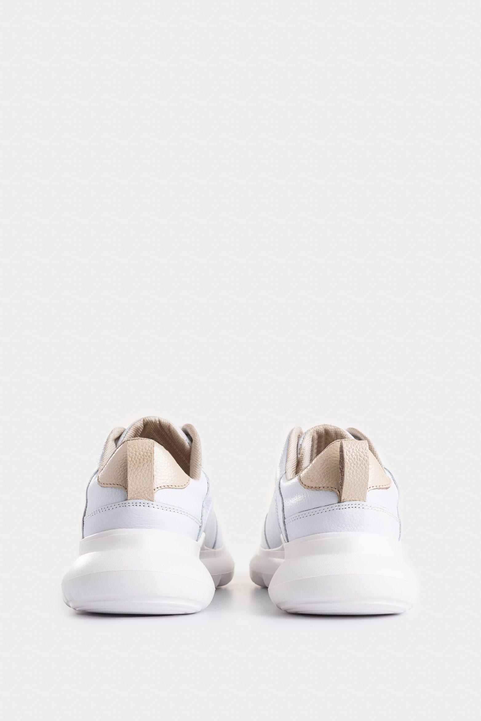 Tenis Mori 3 de cuero para mujer silueta deportiva blanco-2