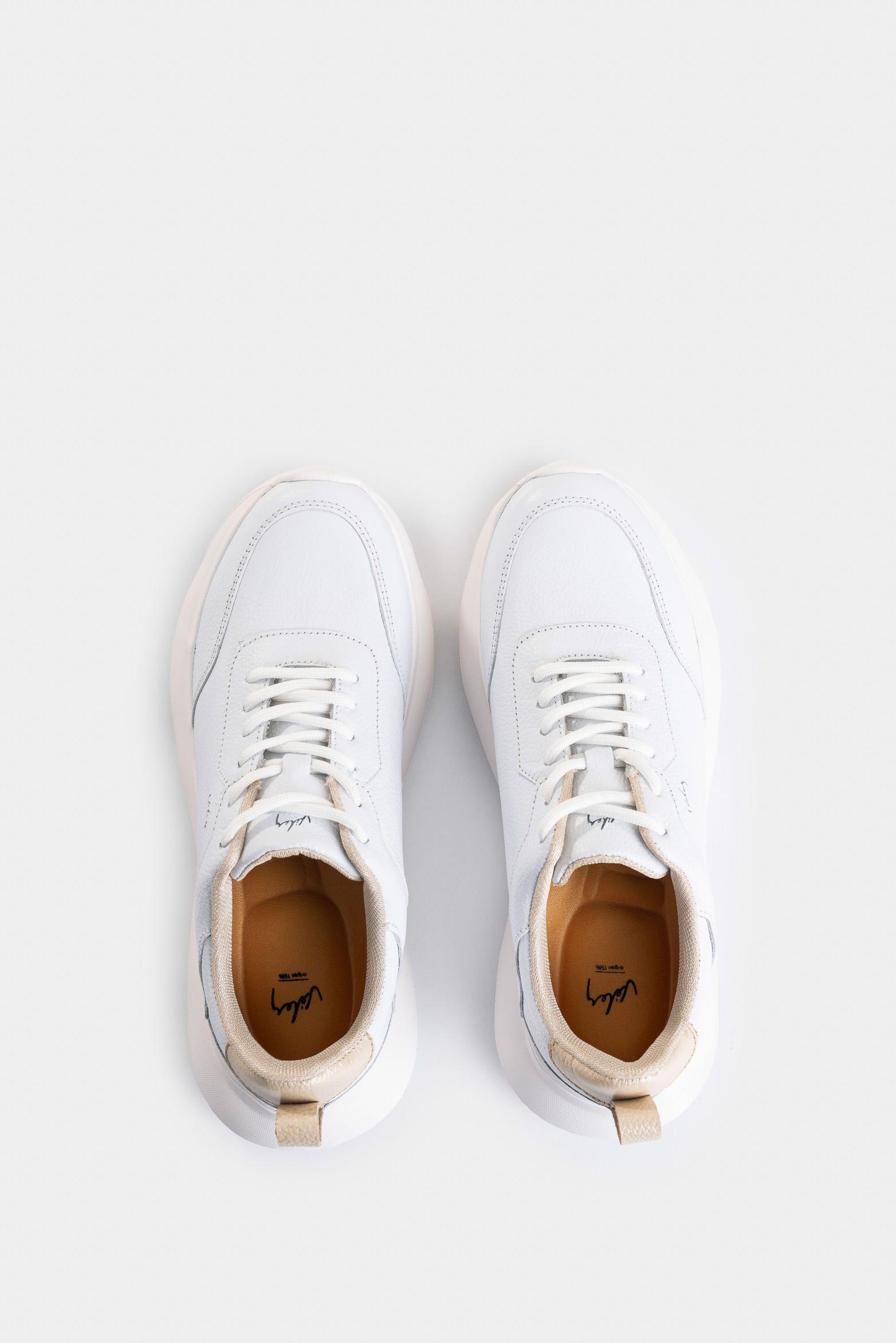 Tenis Mori 3 de cuero para mujer silueta deportiva blanco-3