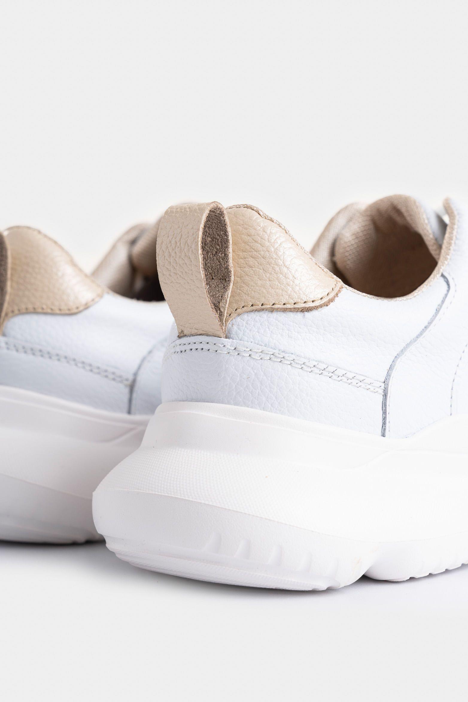 Tenis Mori 3 de cuero para mujer silueta deportiva blanco-4