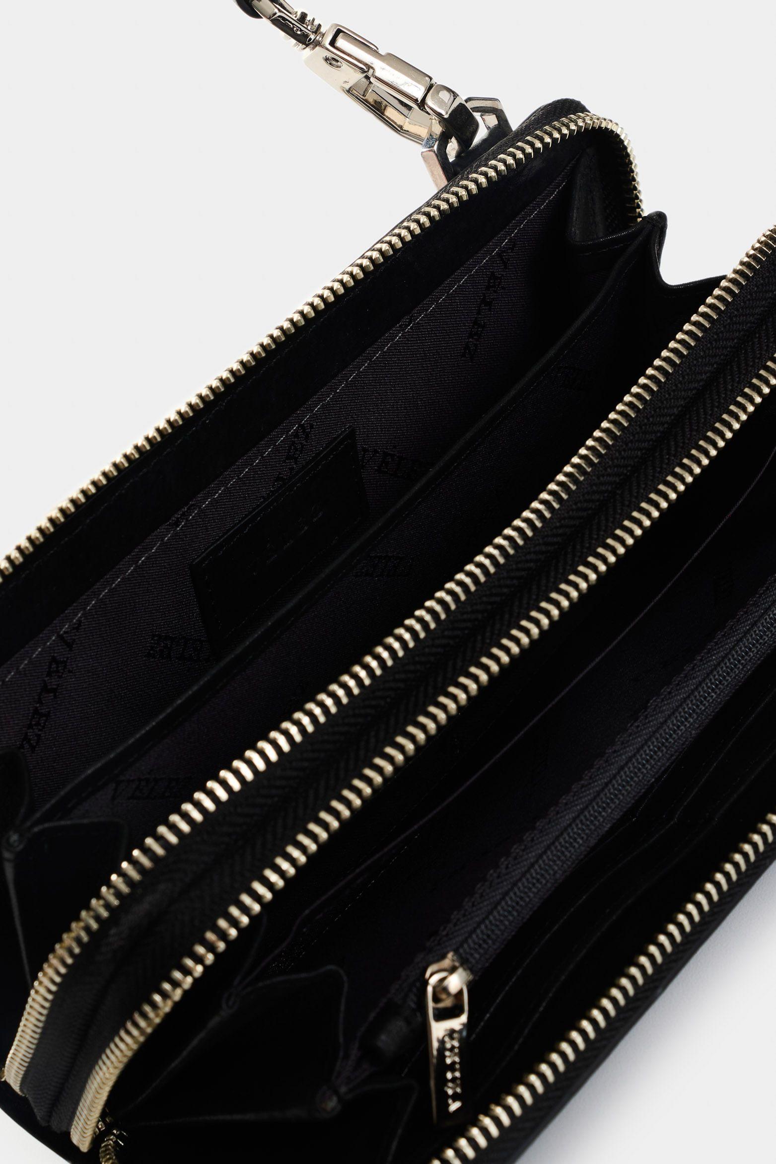 Vélez Porta Chequera Singapur Cuero Mujer Cremallera Negro-4