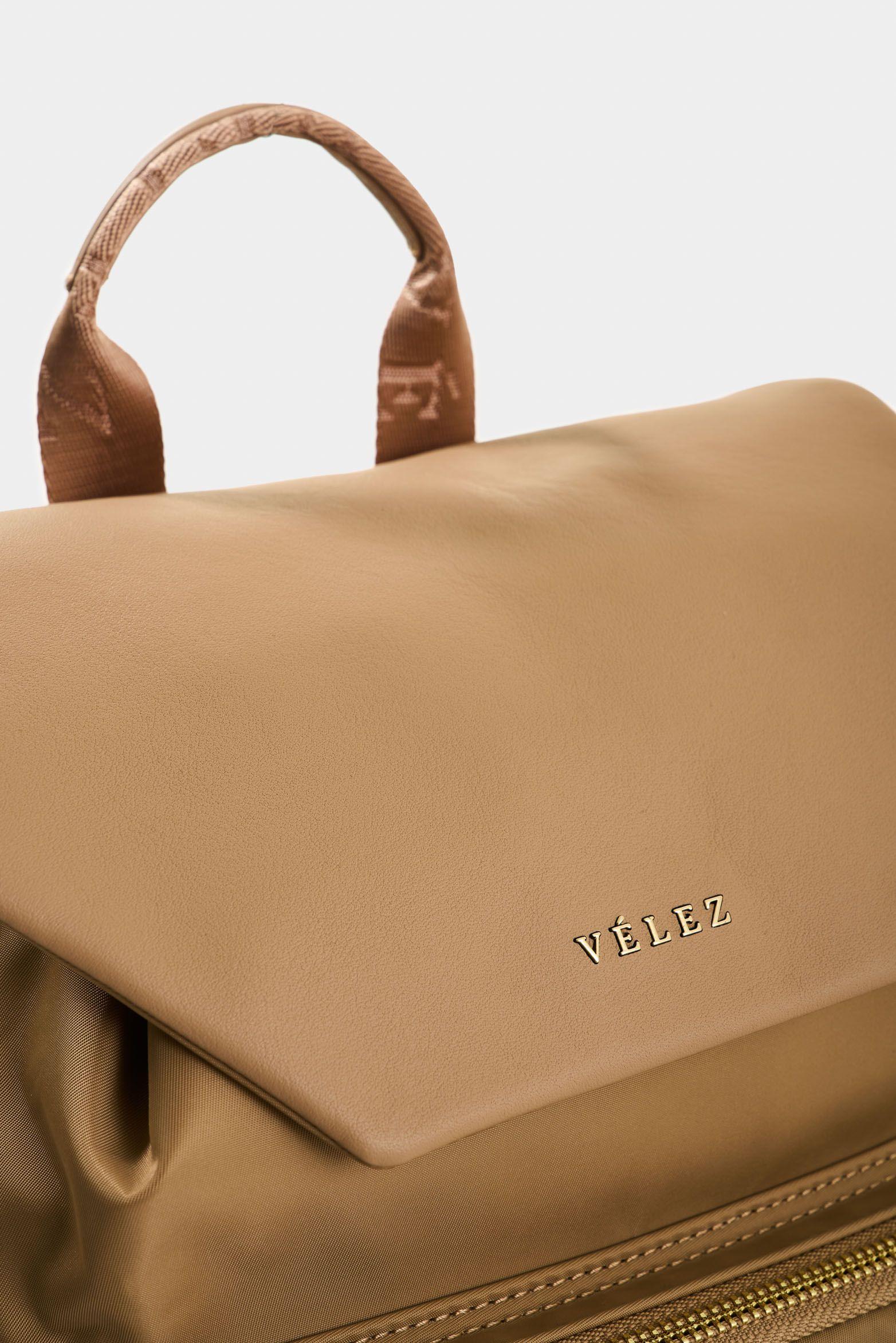 Vélez Tula Morral Mini Orión Lona Y Cuero Mujer Kaky-3