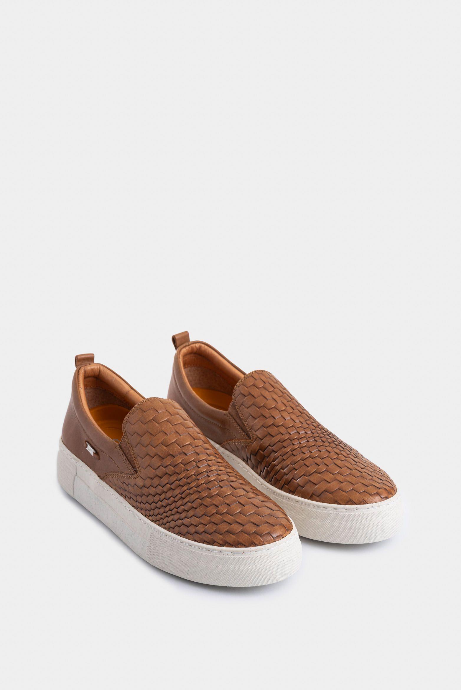 Mocasines Orión de cuero para mujer grabado miel-1
