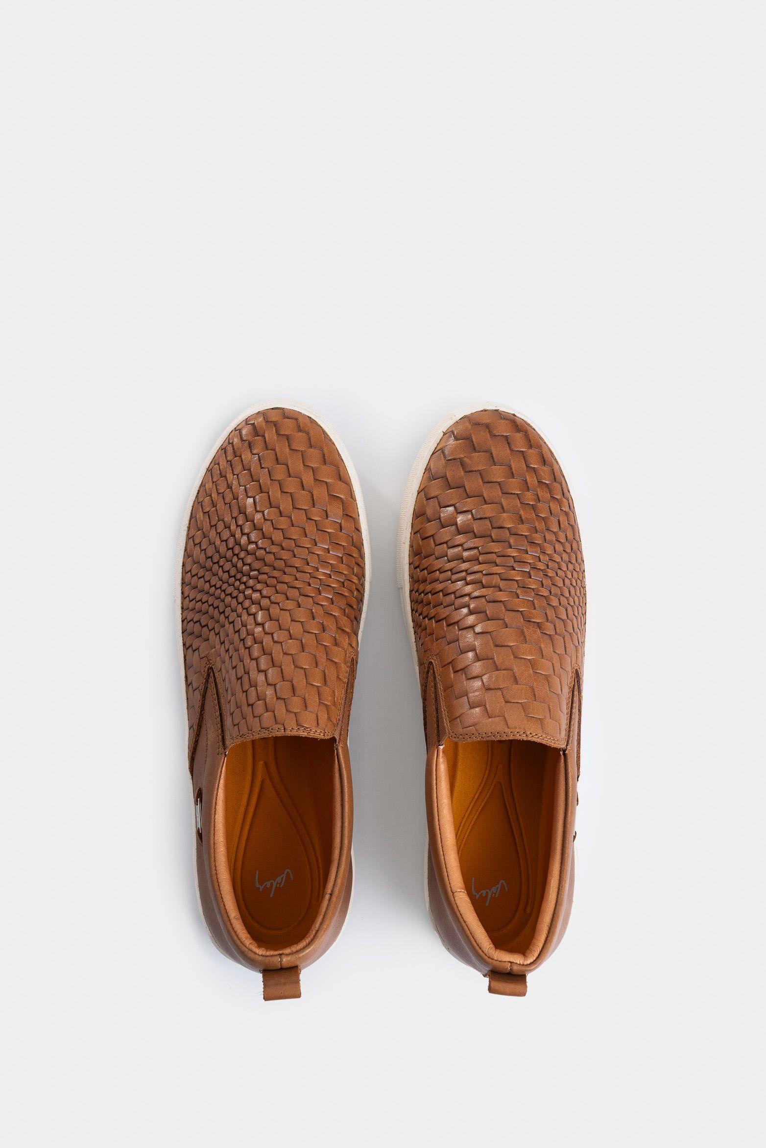 Mocasines Orión de cuero para mujer grabado miel-3