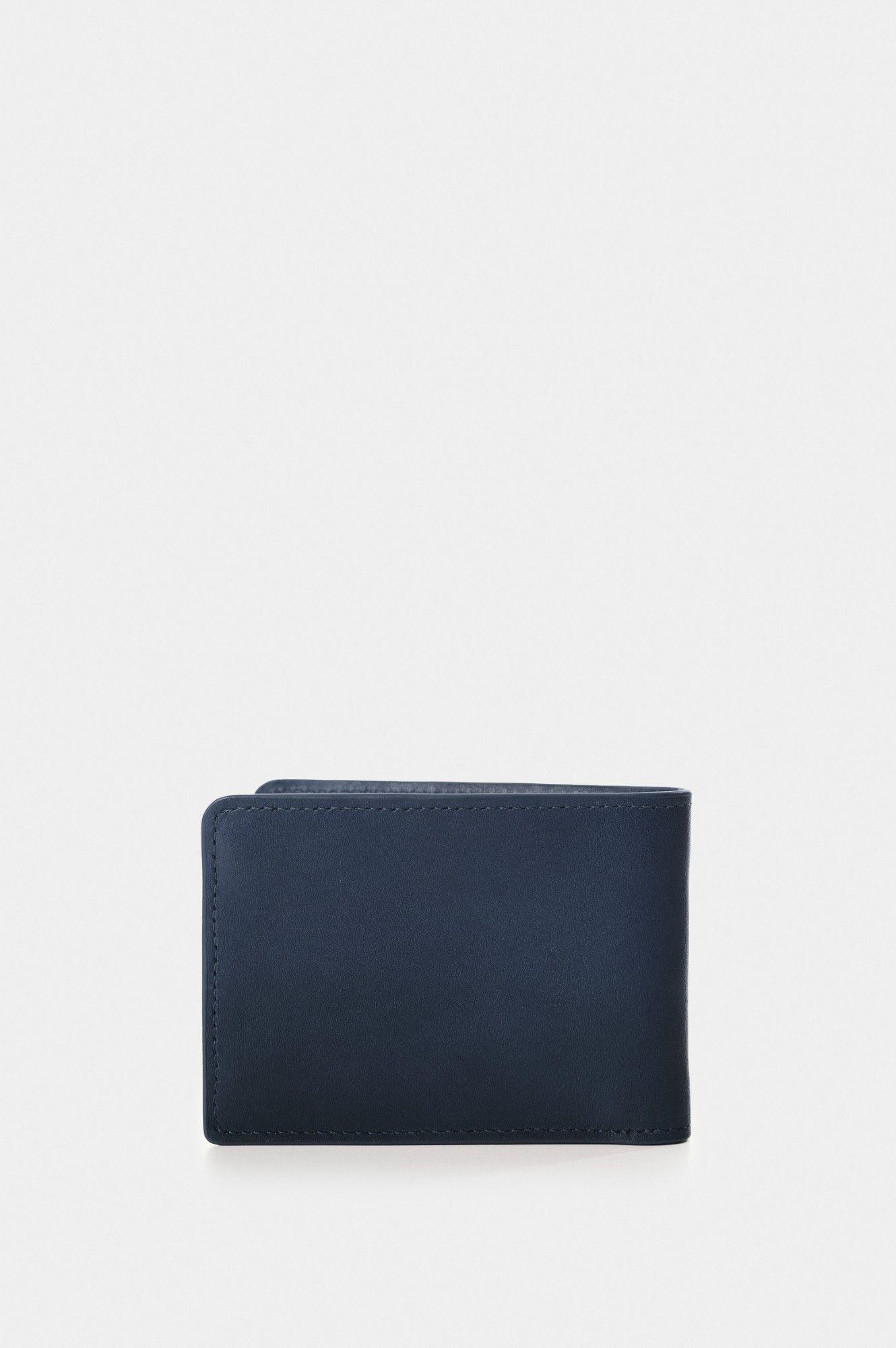 Vélez Billetera Cuero Hombre Coral Azul Oscuro-2