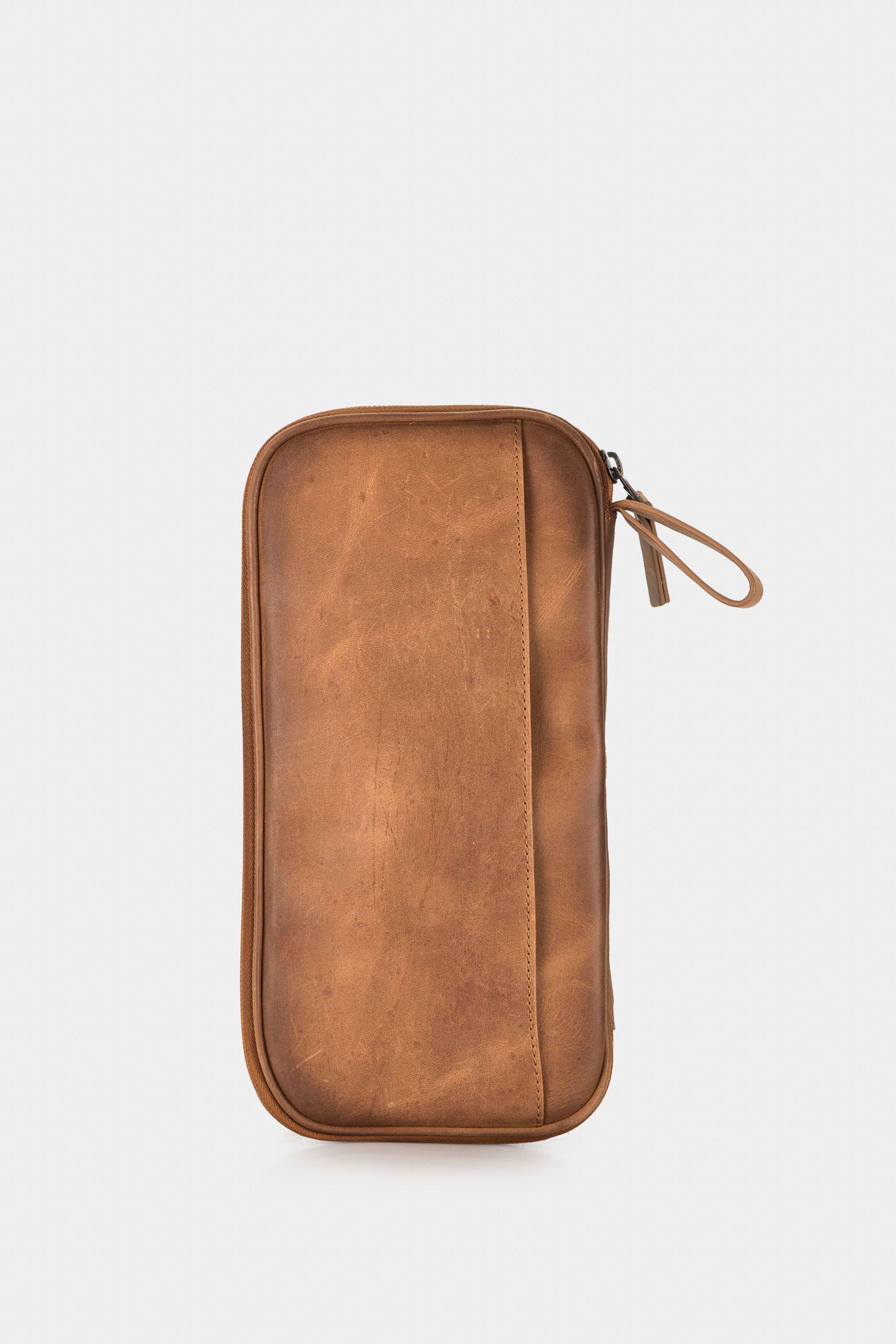 Porta pasaporte de cuero para hombre ibis Miel-2