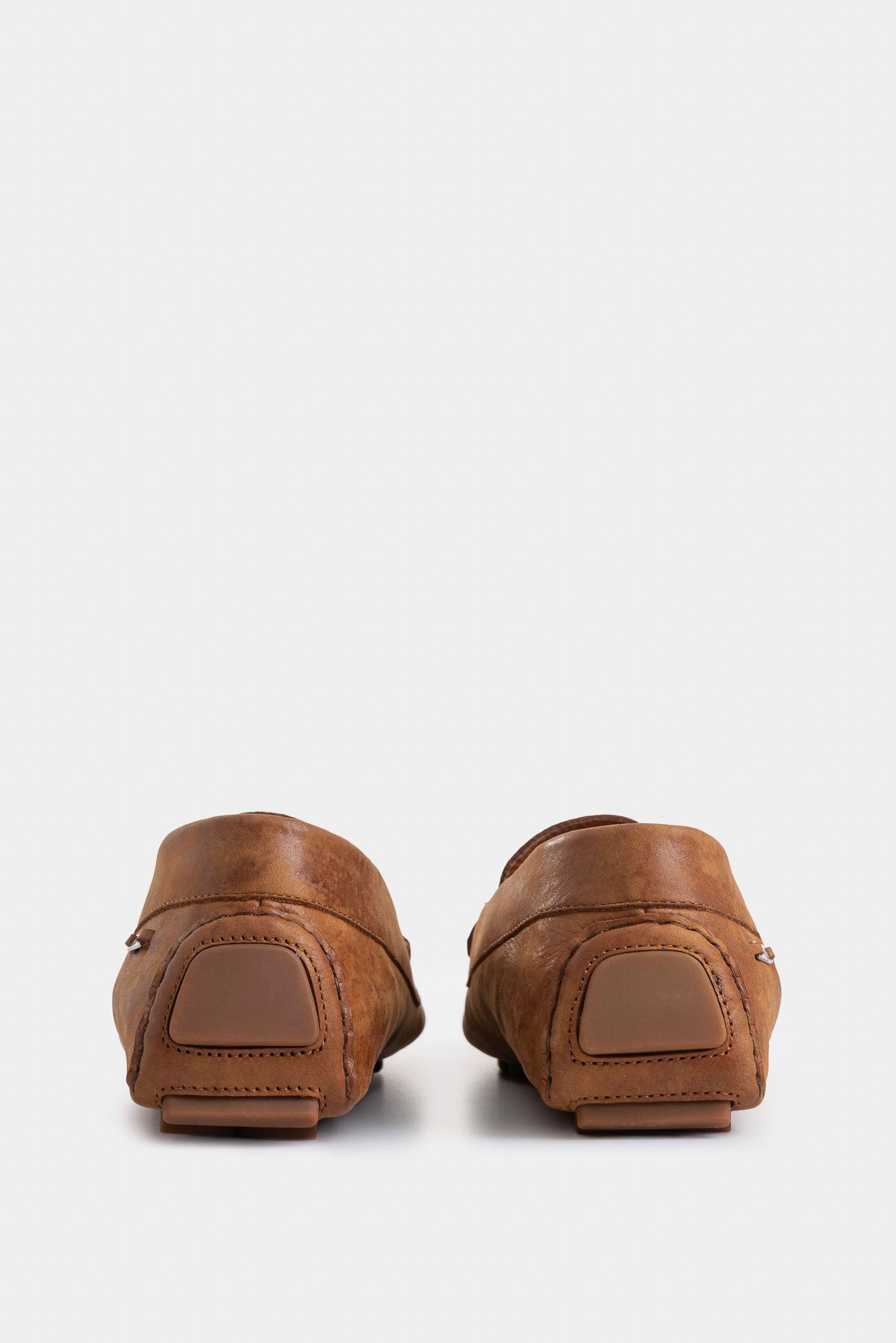 Mocasines Manchester de cuero para mujer detalle folia miel-2