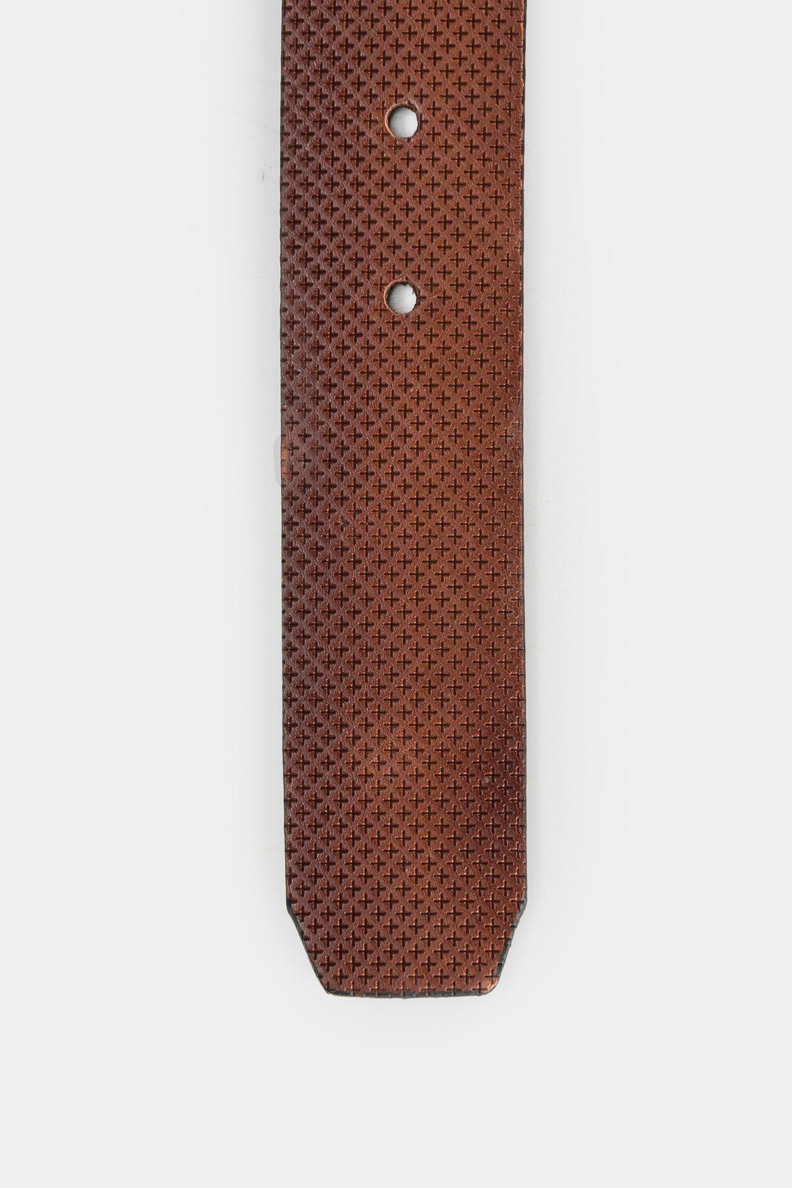 Cinturón doble faz cruz de cuero para hombre hebilla vintage brandy-3