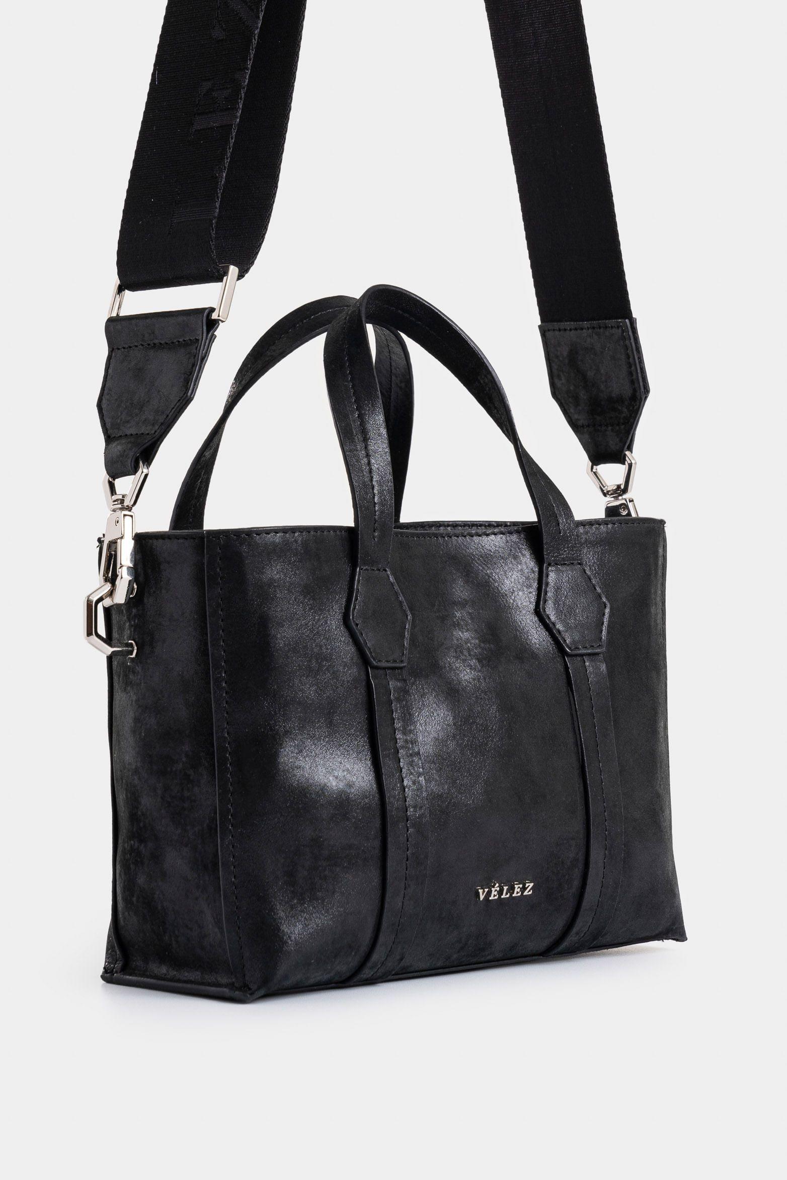 Vélez Shopping Dalia De Cuero  Mujer Detalle Trenzado Negro-1