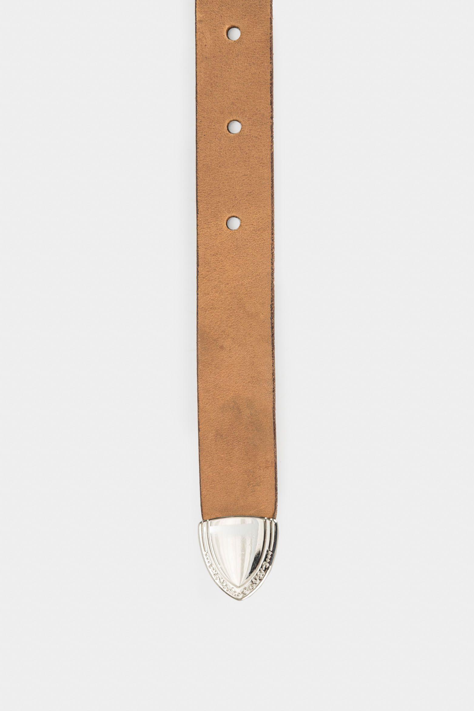 Cinturón unifaz hera de cuero para mujer puntera metálica miel-3