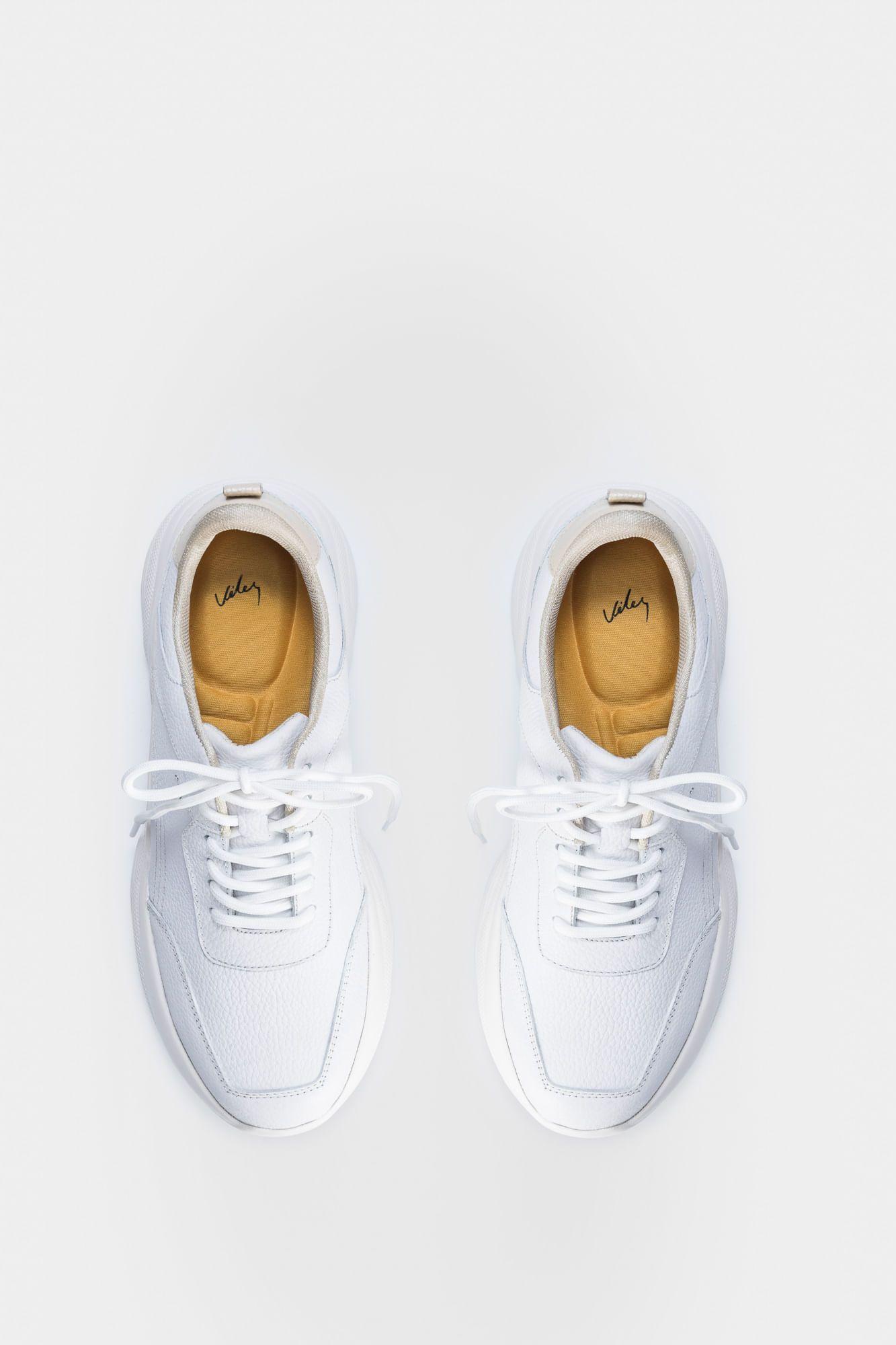 Vélez Zapatillas Mori Cuero Mujer Suela Portiva Blanco-4