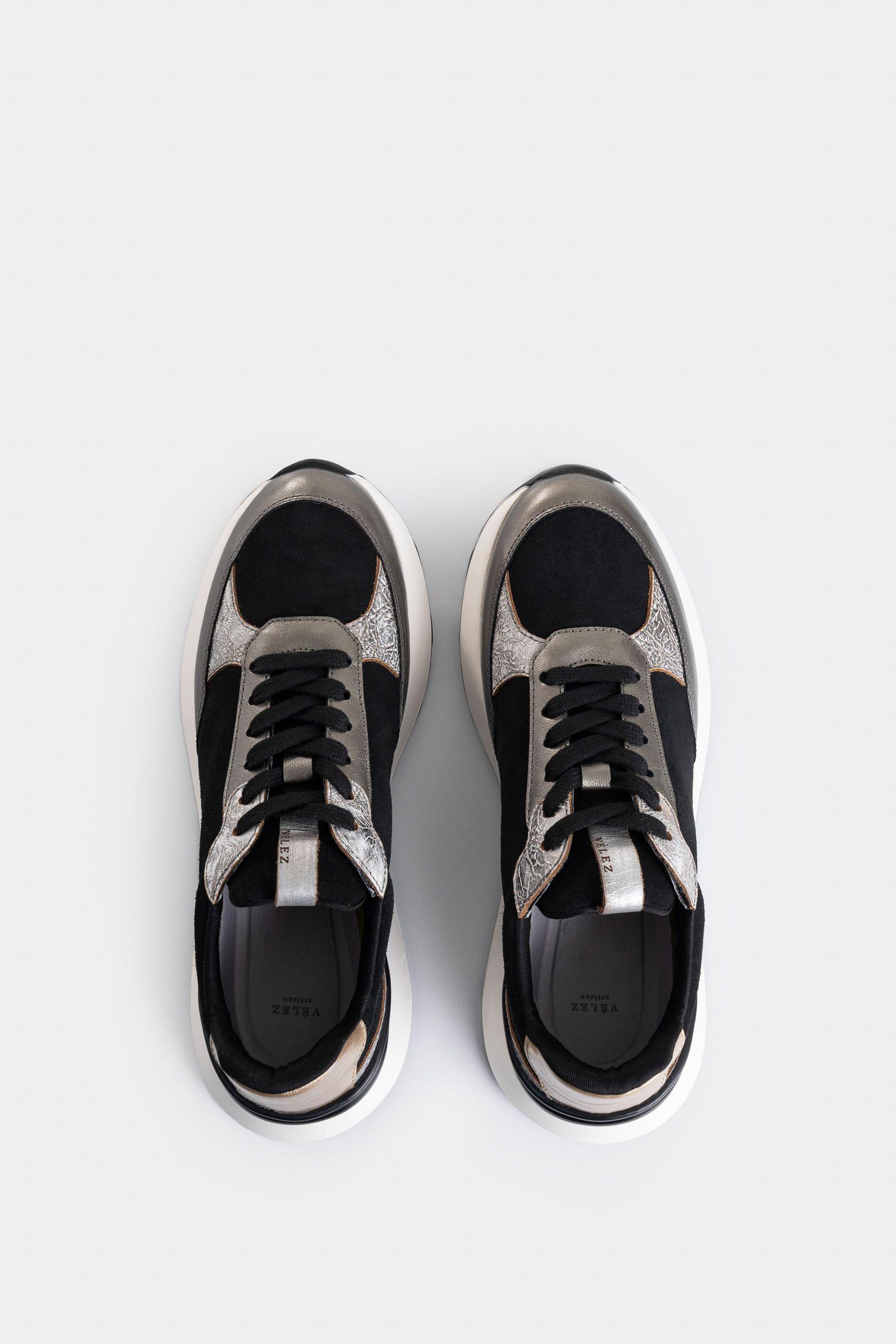 Vélez Zapatilla Tenis Altair Cuero Mujer Corte Deportivo Negro-3