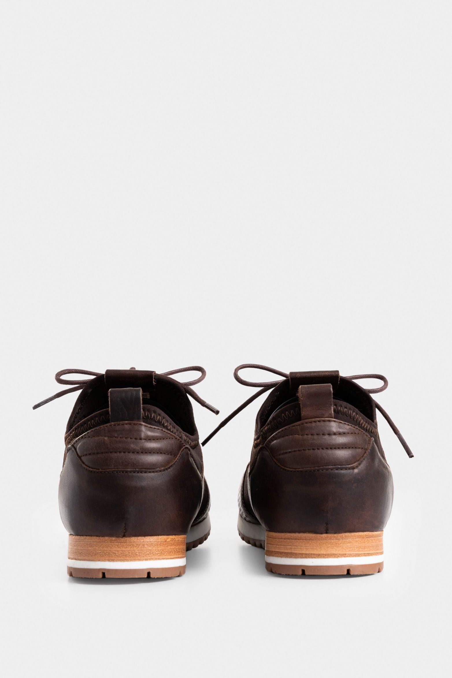 Tenis deportivos de cuero neopreno café-2