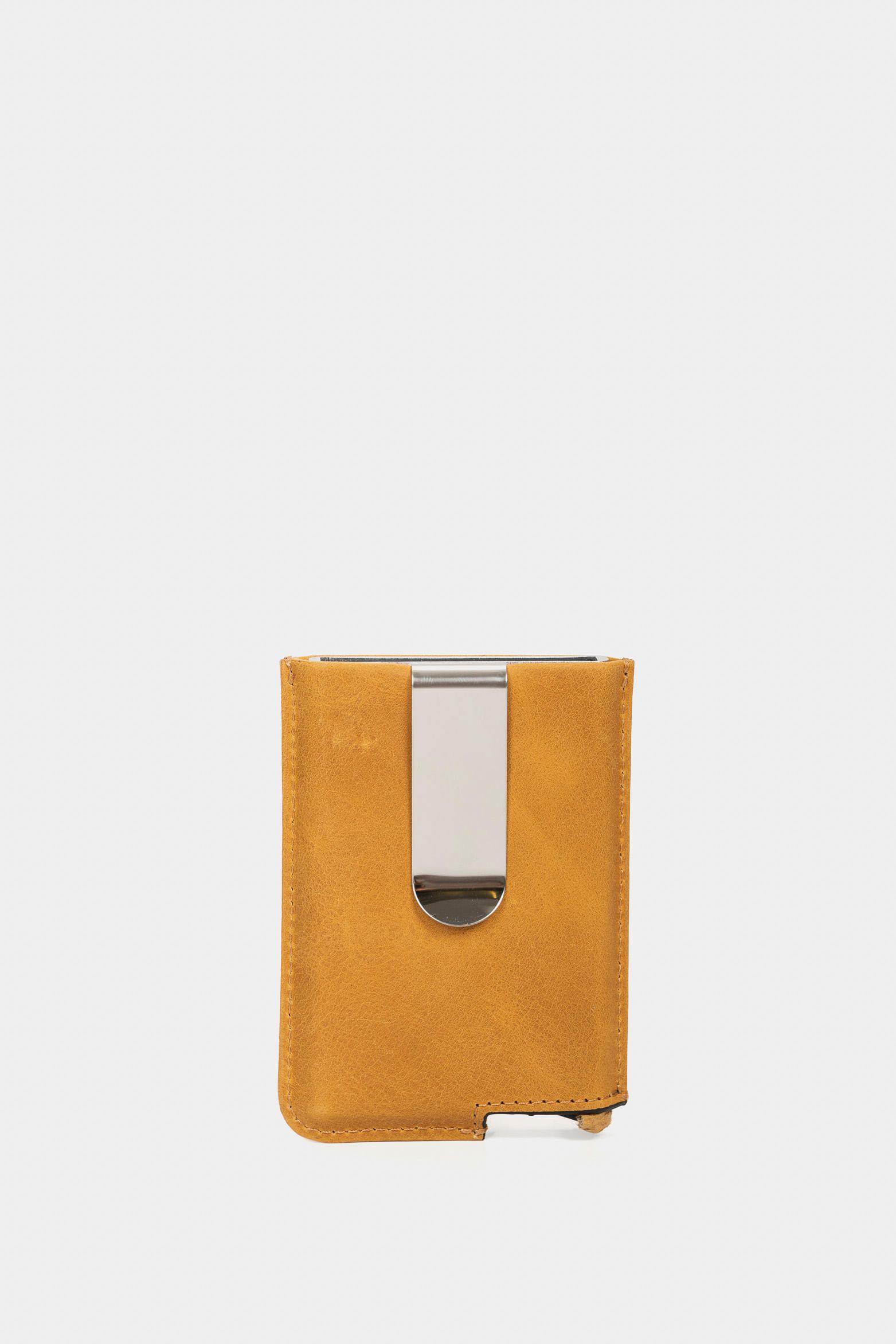 Vélezta Documentos De Cuero Miniwallet Mostaza-1
