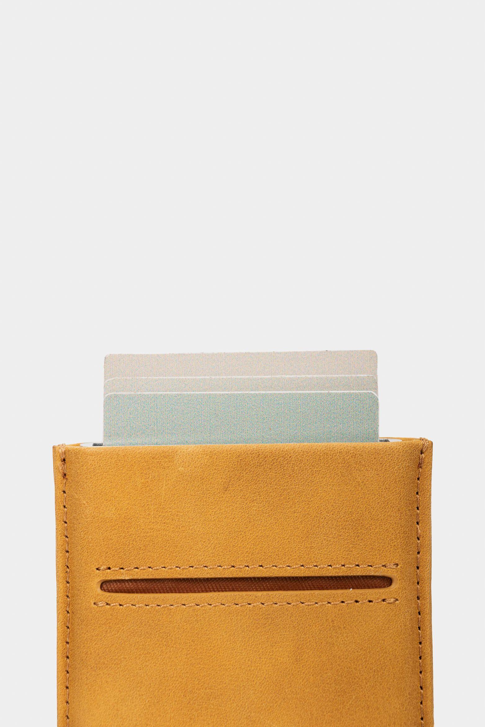 Vélezta Documentos De Cuero Miniwallet Mostaza-4