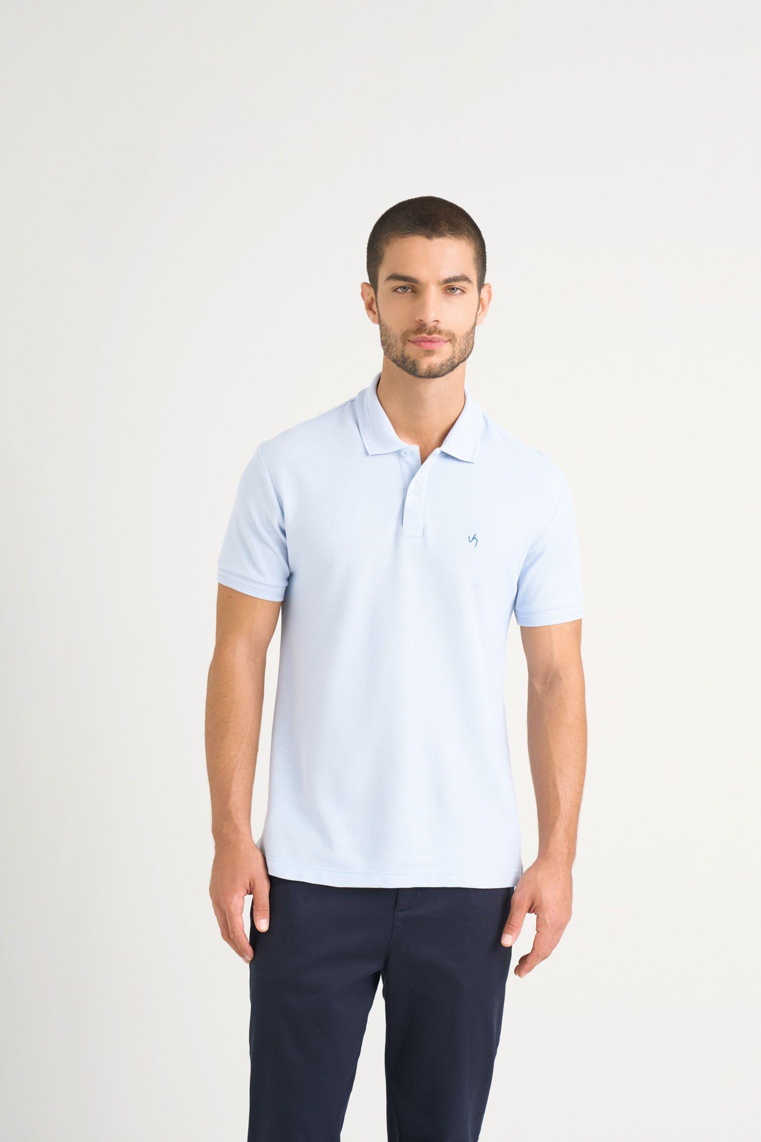 Vélez Polera Polo Summer  Hombre Semi Ajustada Azul Claro-0