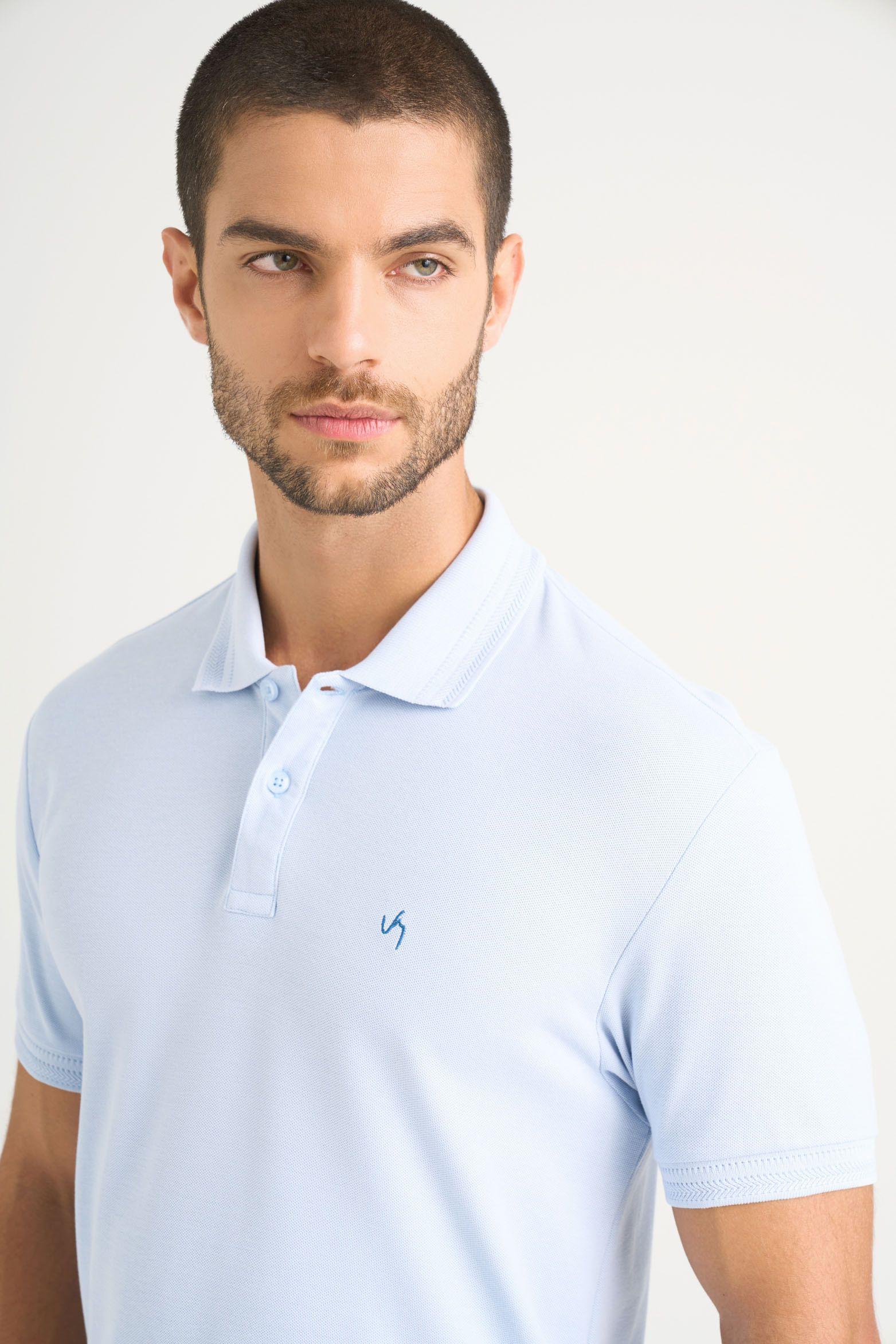 Vélez Polera Polo Summer  Hombre Semi Ajustada Azul Claro-2