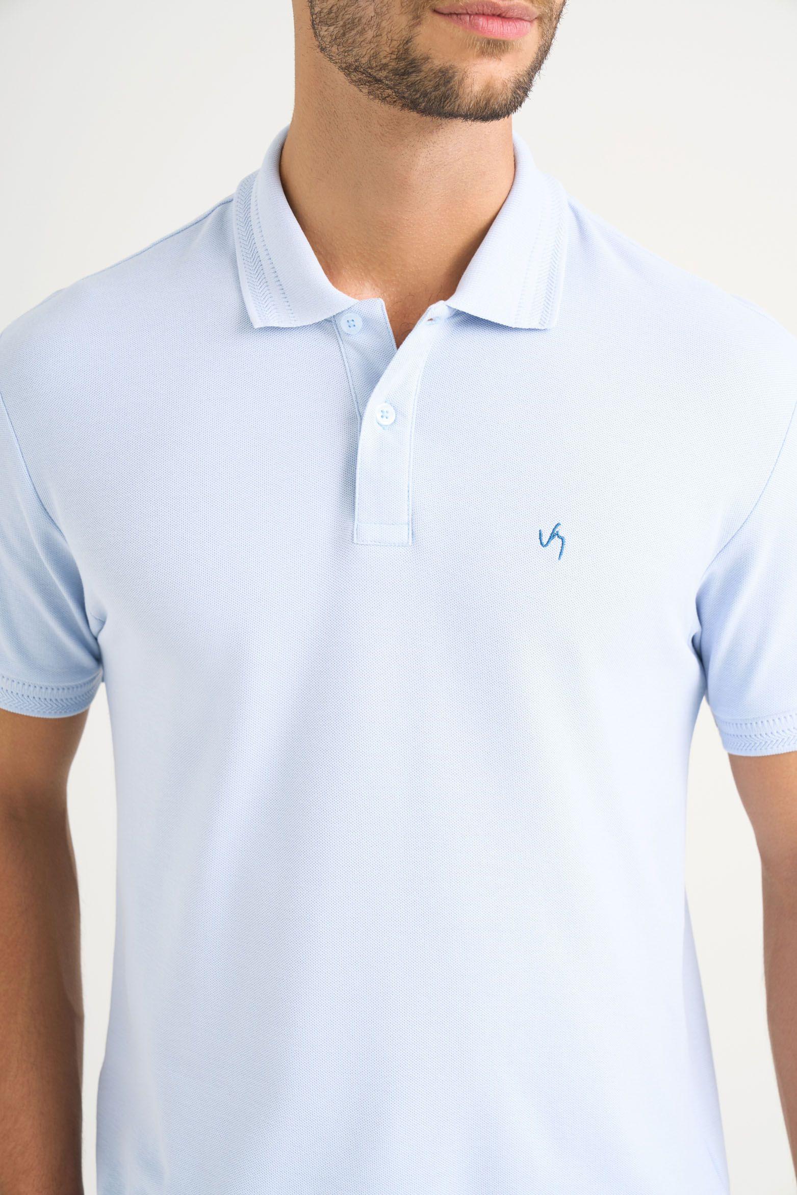 Vélez Polera Polo Summer  Hombre Semi Ajustada Azul Claro-4