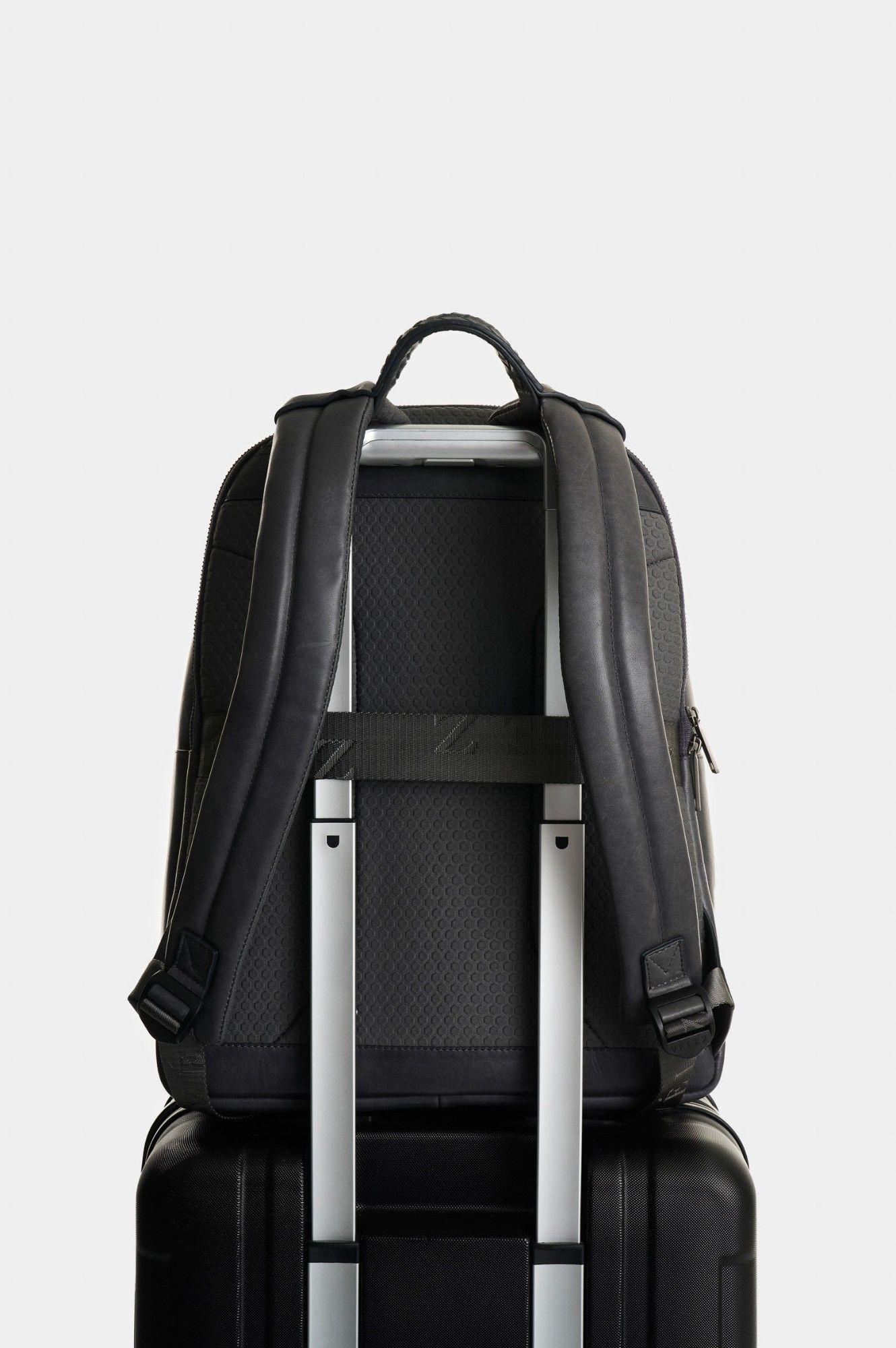 Vélez Mochila Cuero Hombre Ocean Gris-2