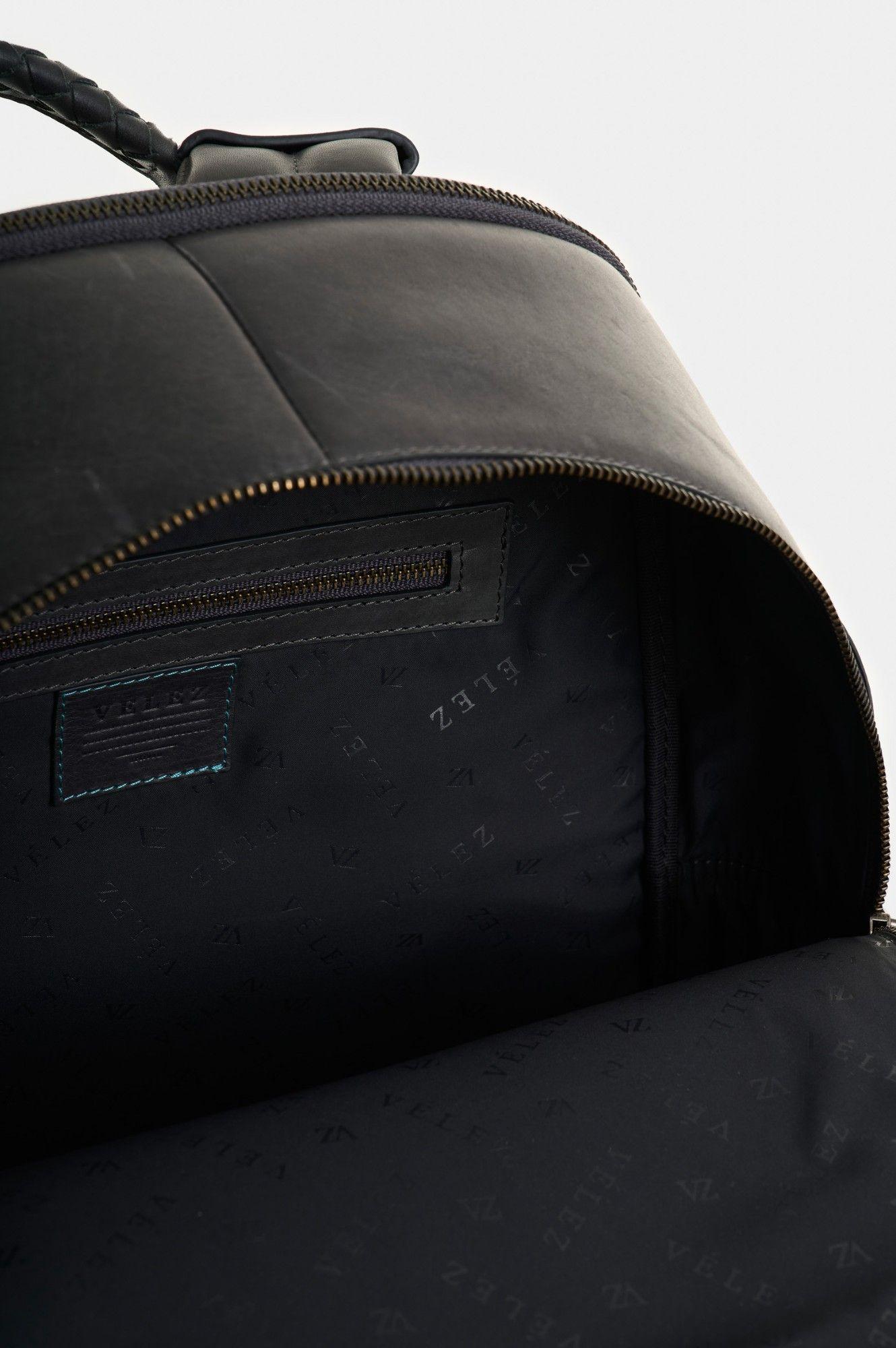 Vélez Mochila Cuero Hombre Ocean Gris-4