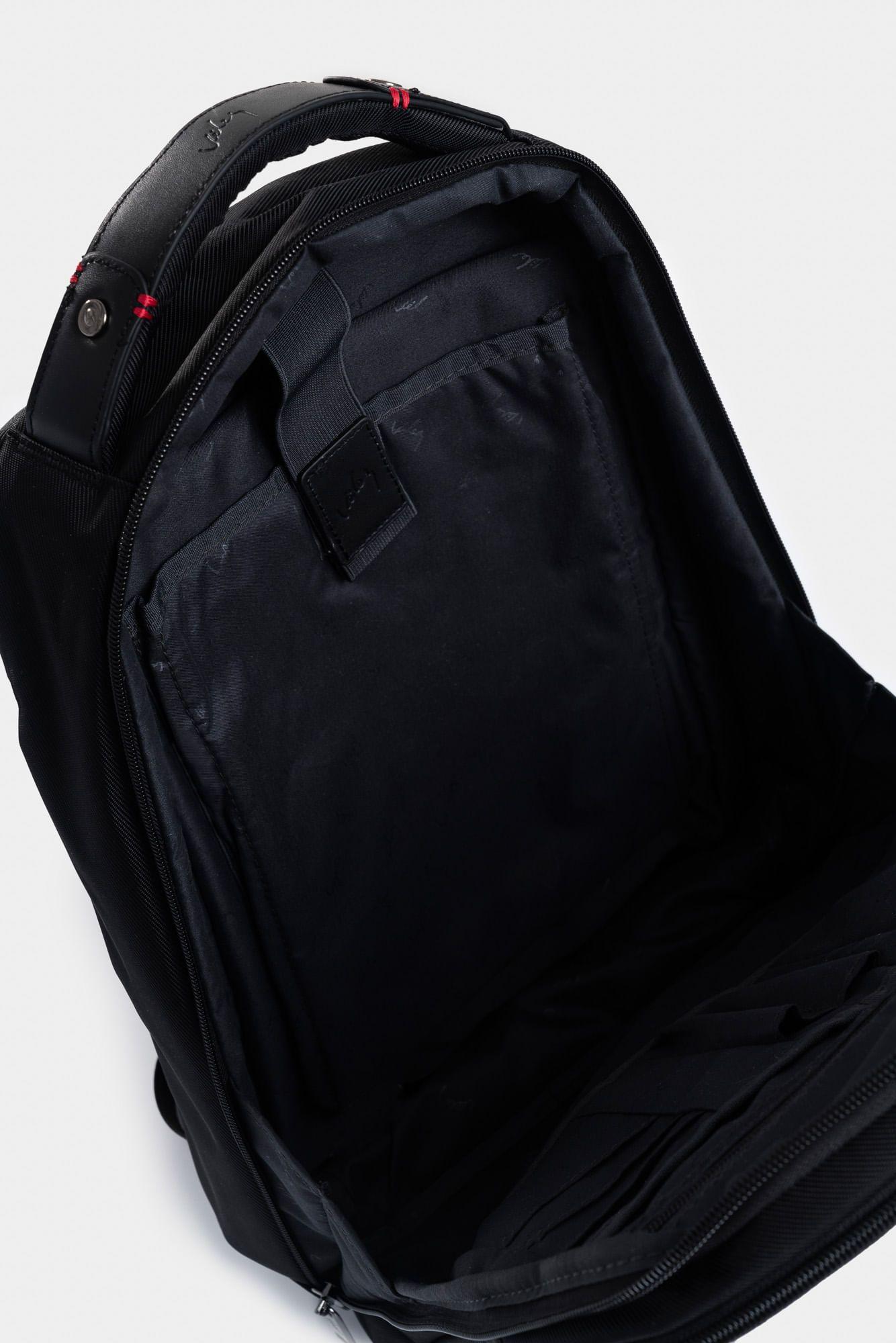 Mochila lona monocromático Negro-4