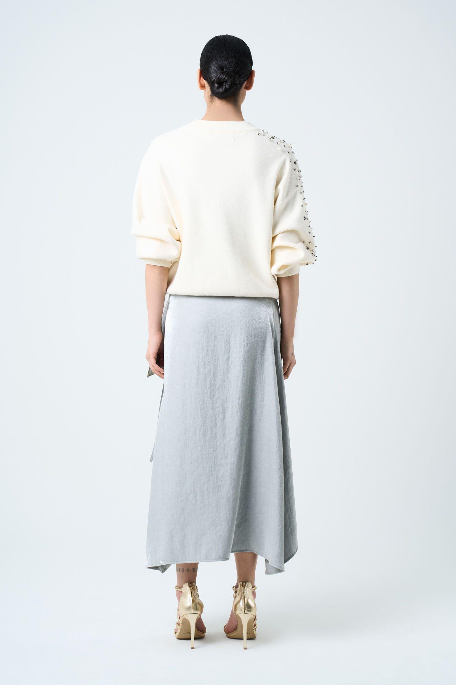 Sweater Ocaso tejido para mujer cristales crema-2
