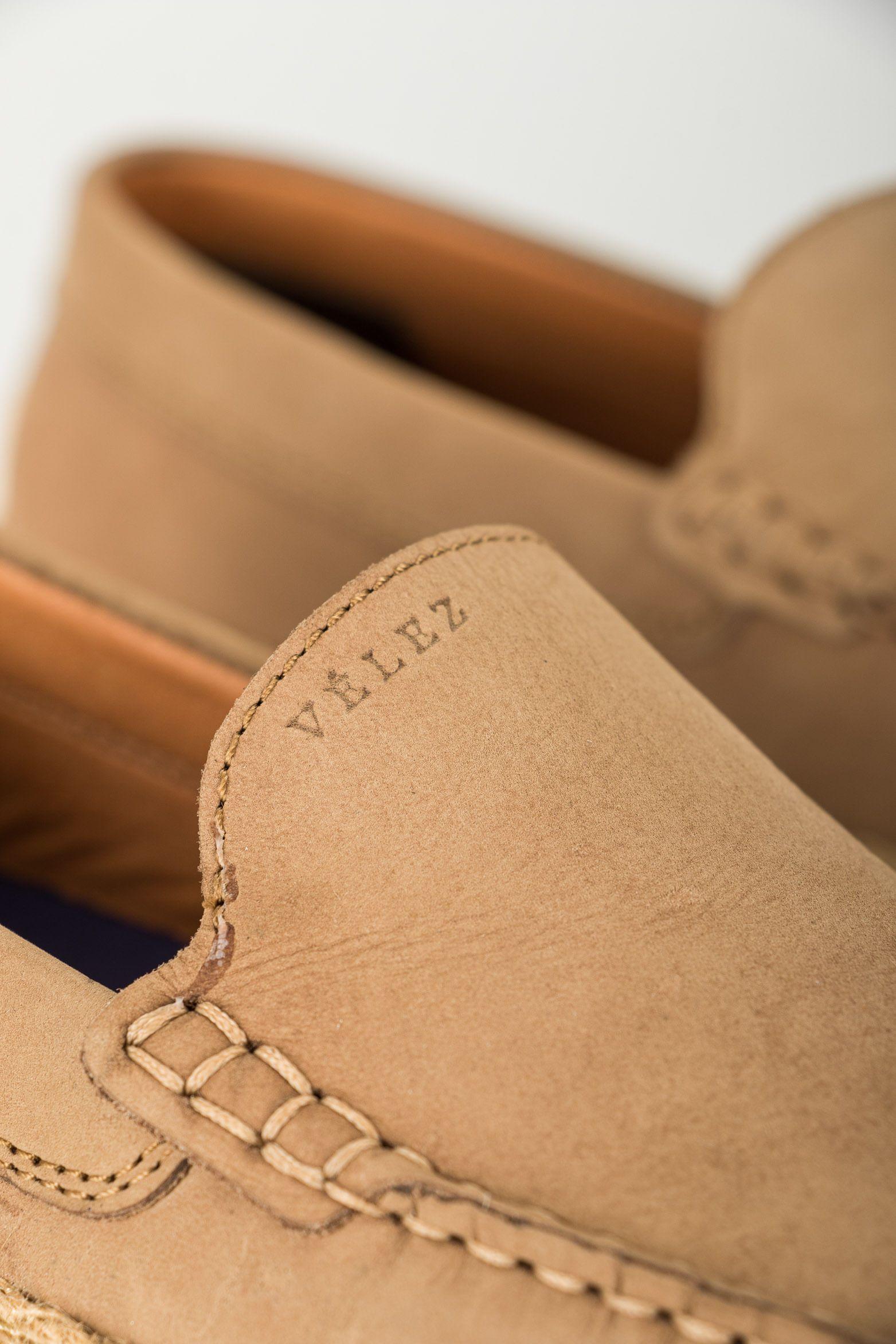 Vélez Mocasín Casuales De Cuero Hombre Inserto Yute Arena-3