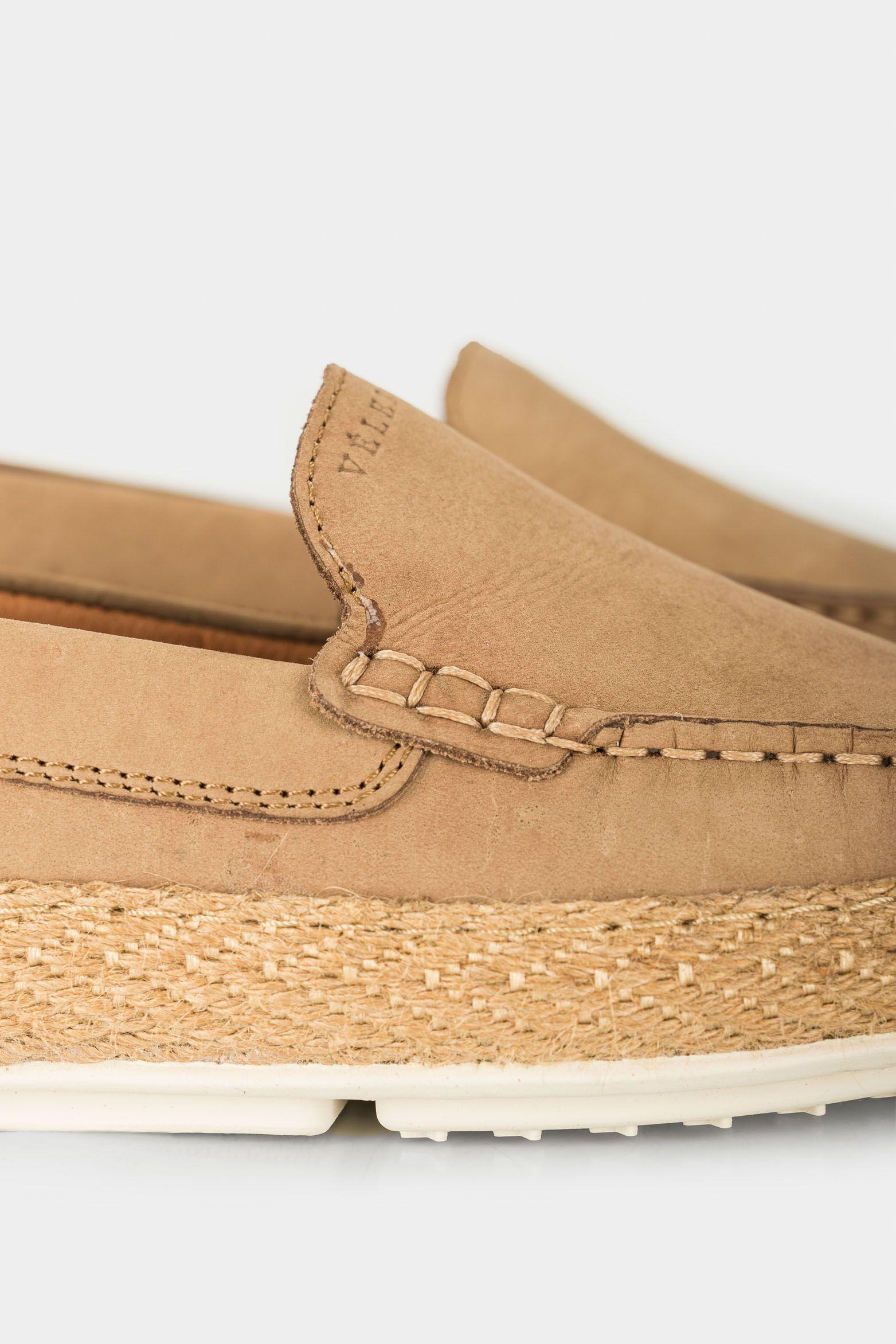 Vélez Mocasín Casuales De Cuero Hombre Inserto Yute Arena-4