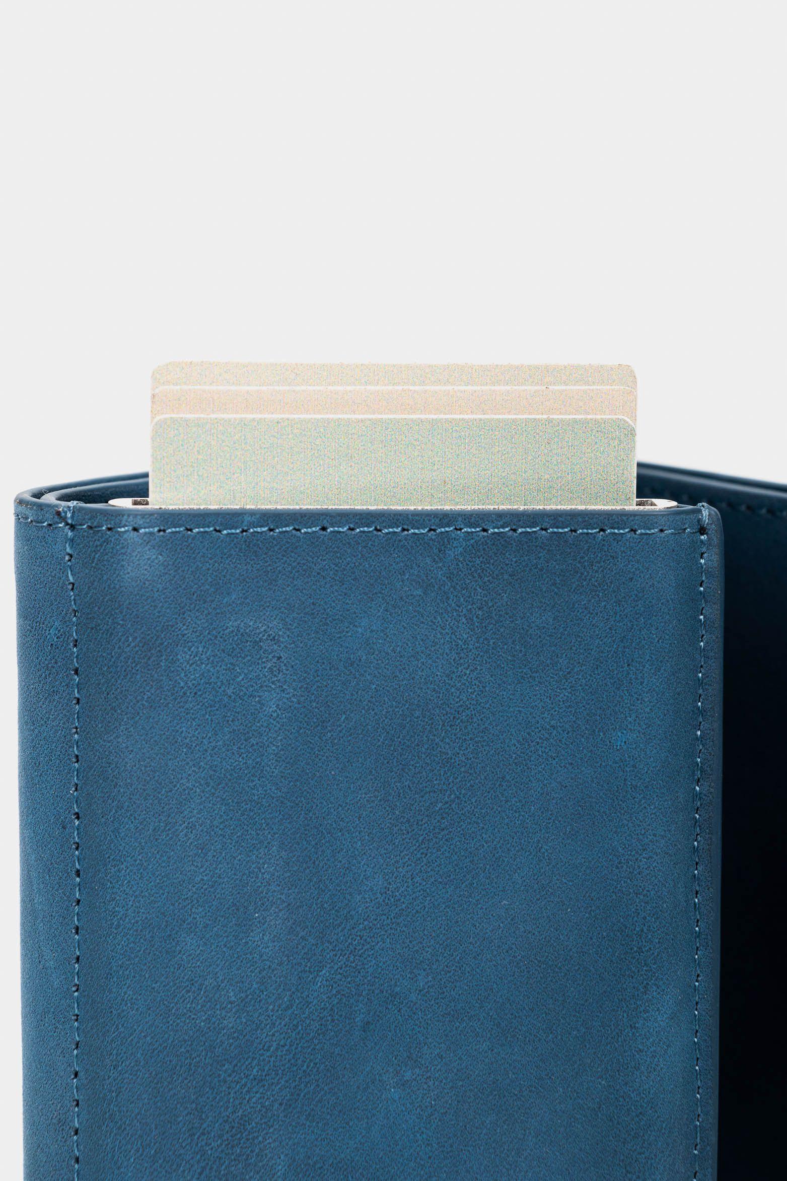 Porta documentos de cuero tecnológico azul oscuro-4
