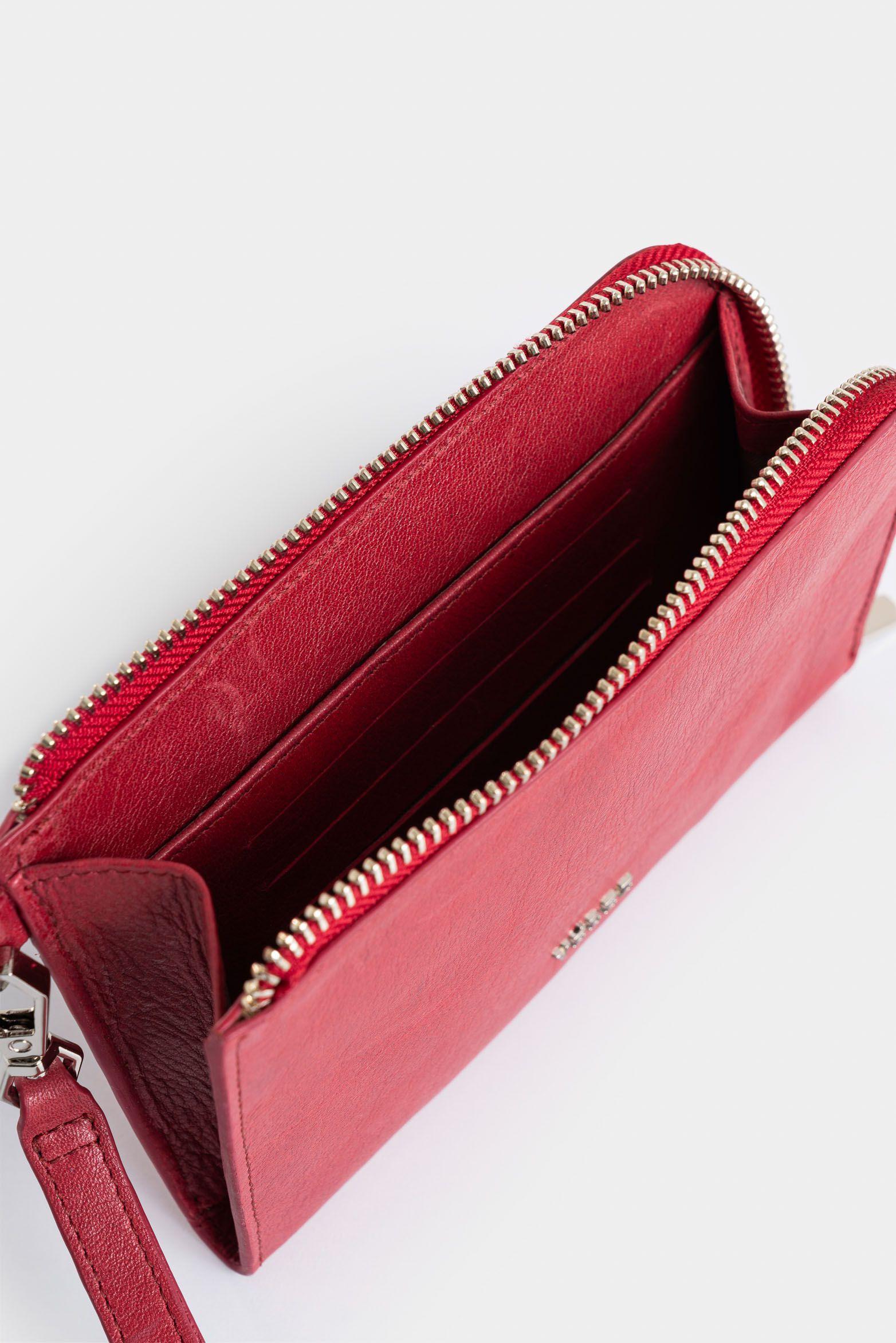 Vélez Billetera Holi De Cuero  Mujer Manija Removible Rojo-4