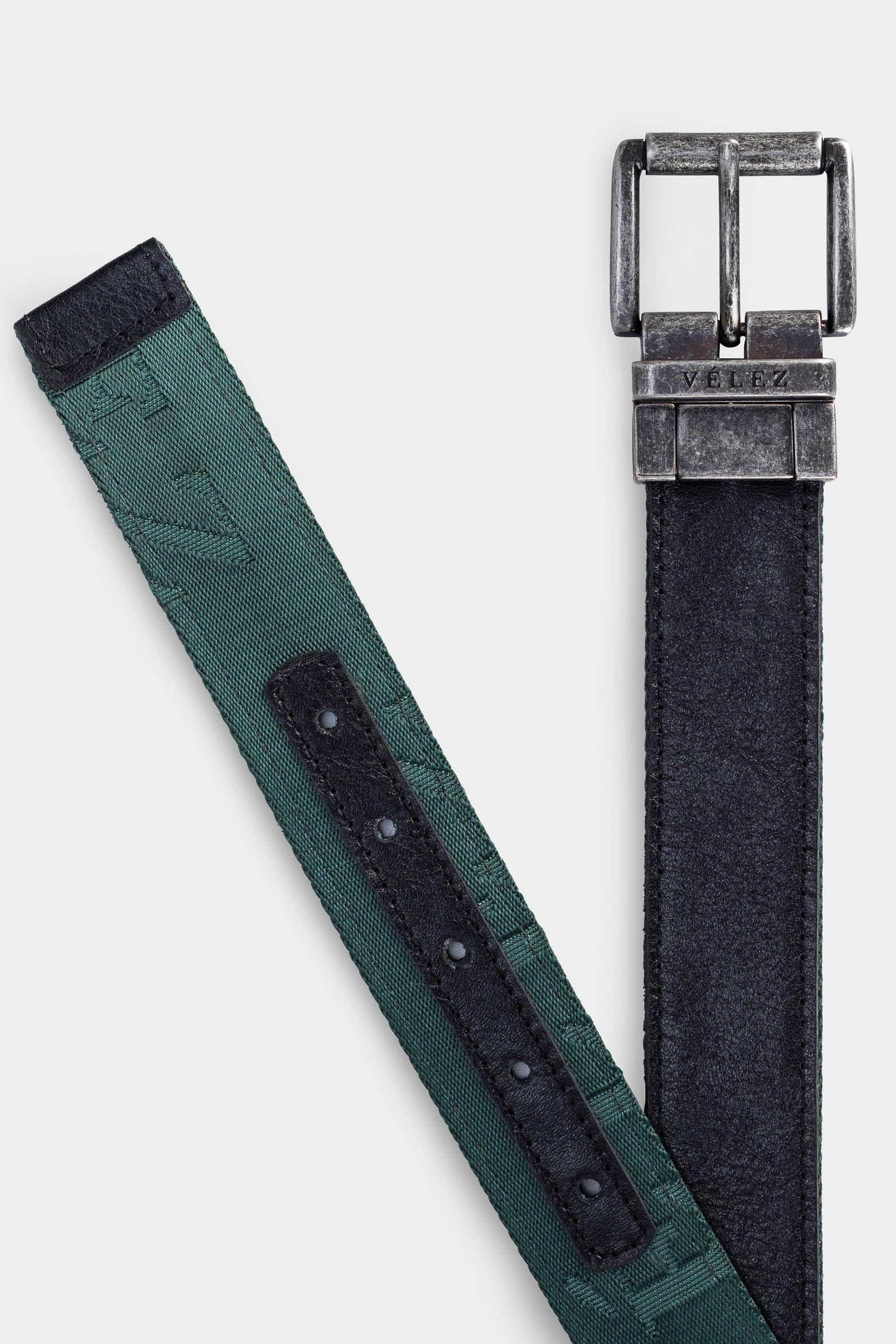 Vélez Cinturón Doble Faz Roma Cuero Por Reata Mujer Acabado Rústico Negro-1